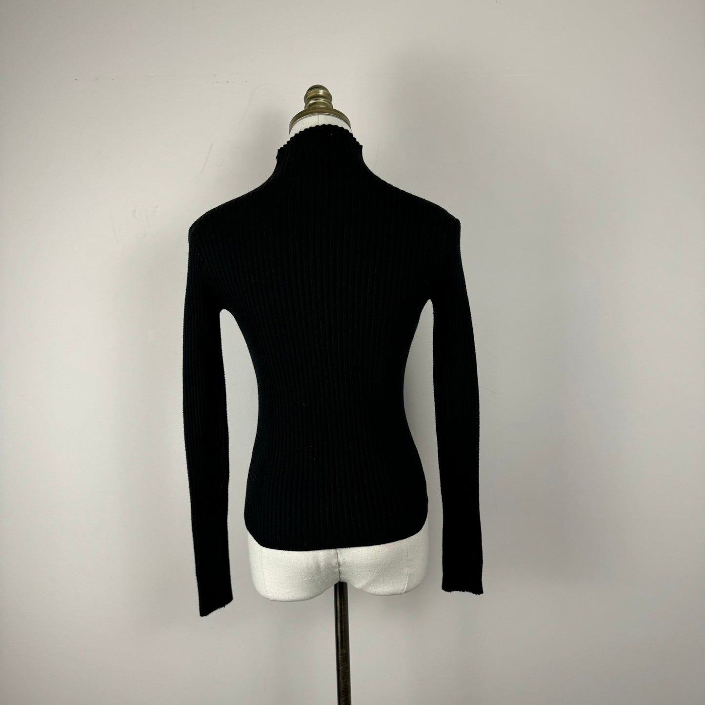 Black Mock Neck Fitted Sweater