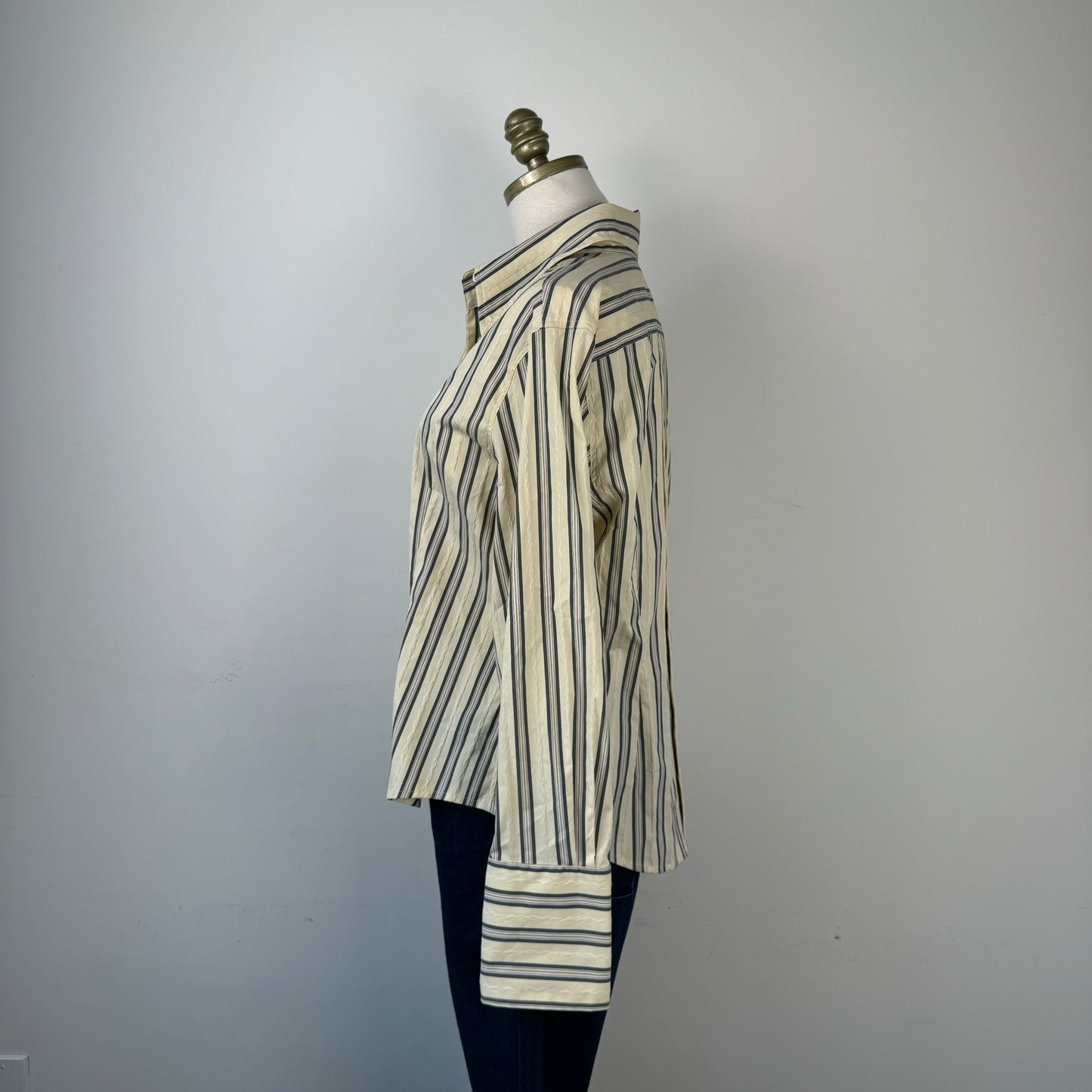 Butter Yellow Striped Button Up Shirt
