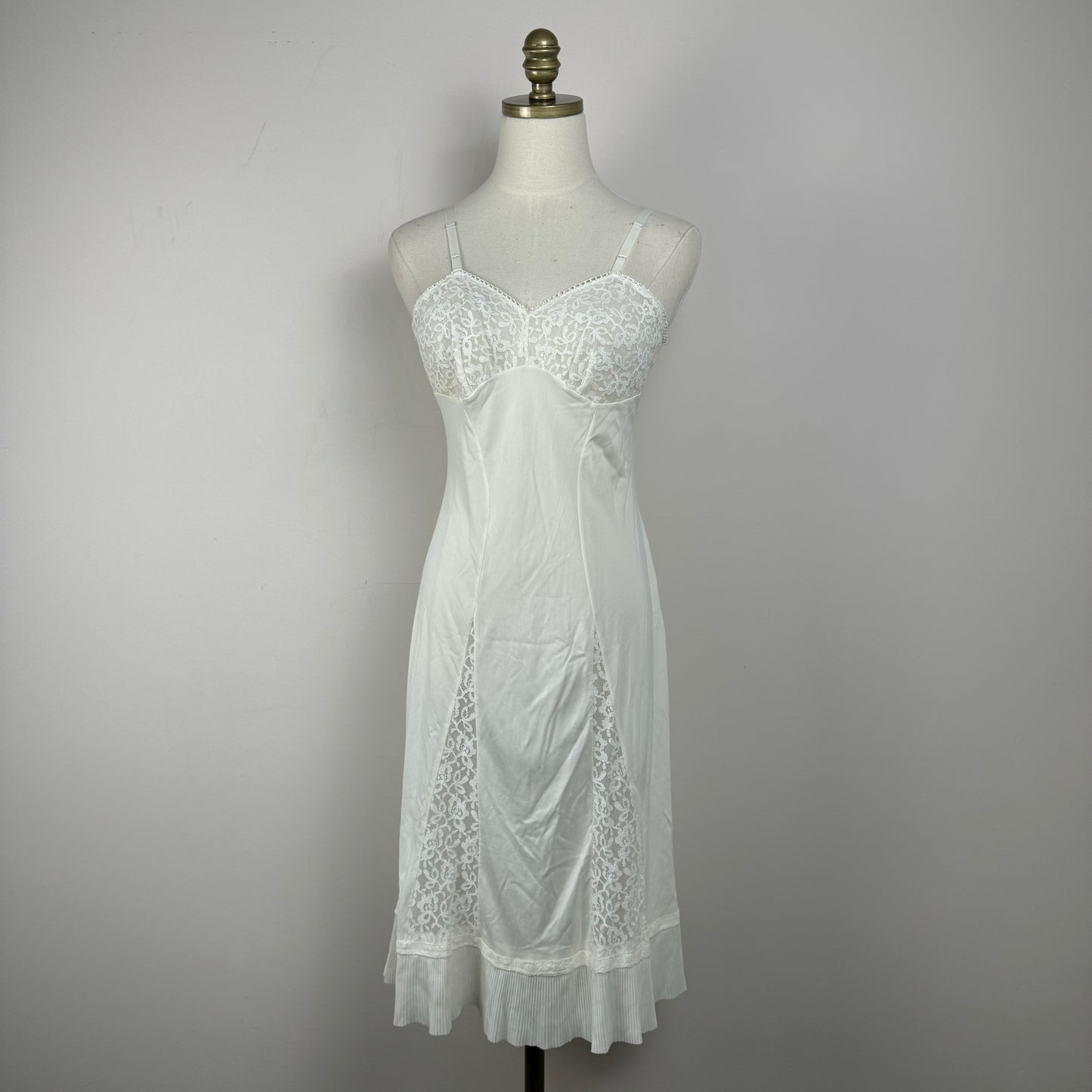 Vintage Romantic Cream Lace Slip Dress