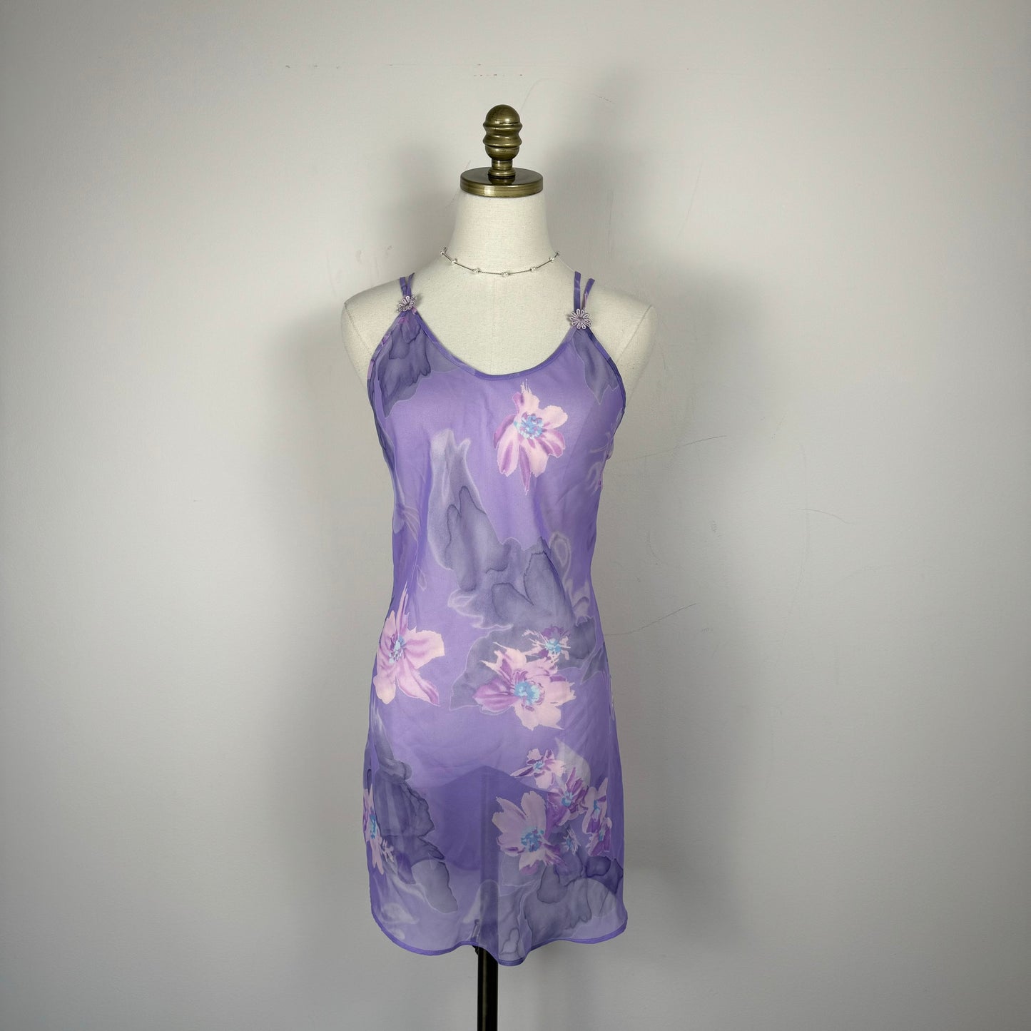 Vintage Sheer Violet Chiffon Slip Dress