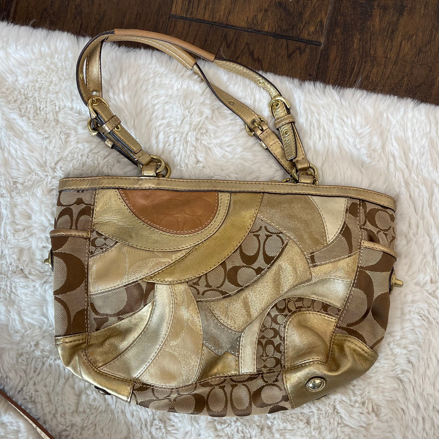 Vintage Coach Patchwork Shoulder Bag