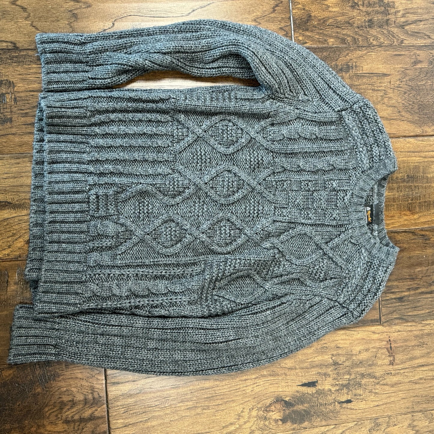 Dark Grey Chunky Cable Knit Sweater
