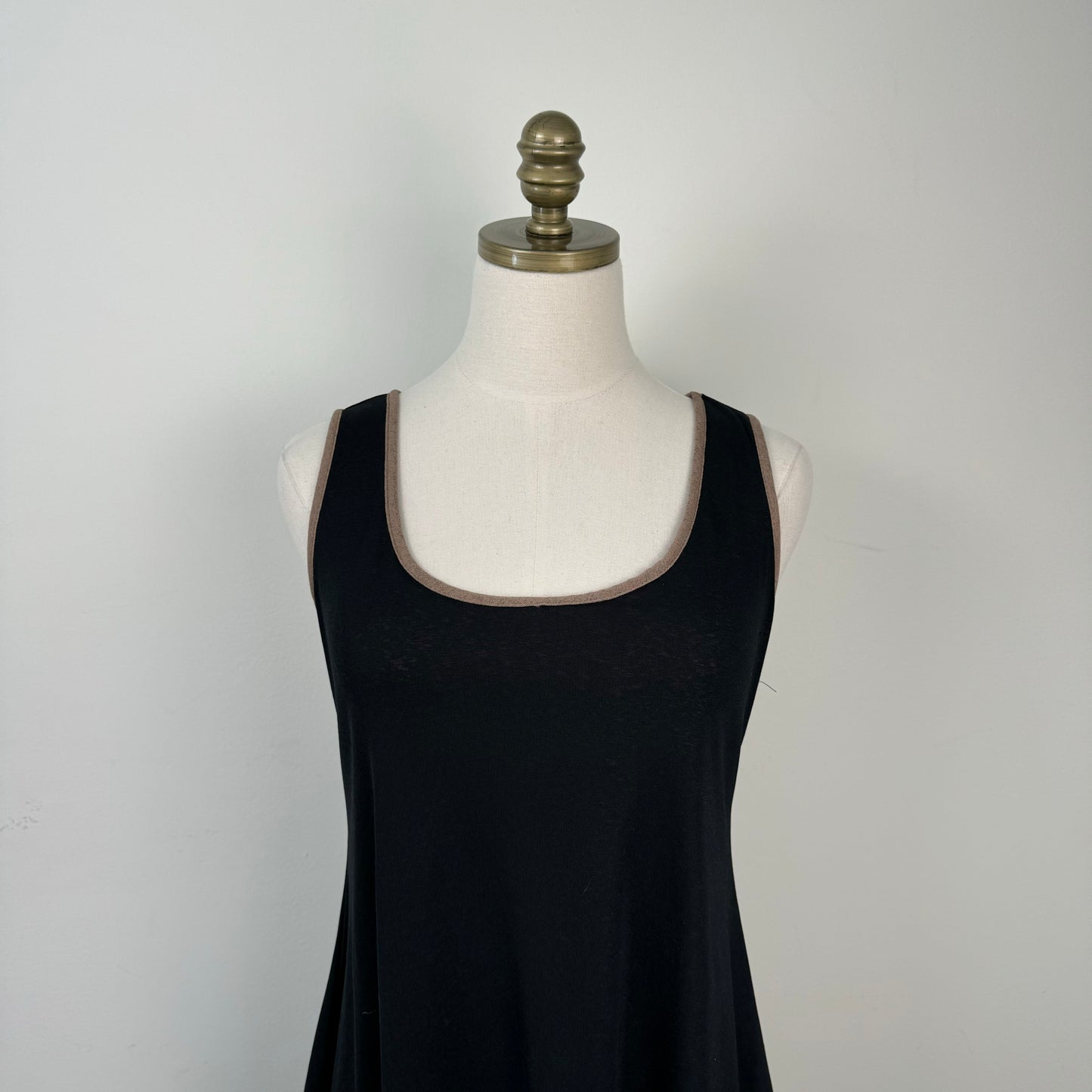 Black & Brown Mesh Layered Pixie Cut Mini Dress