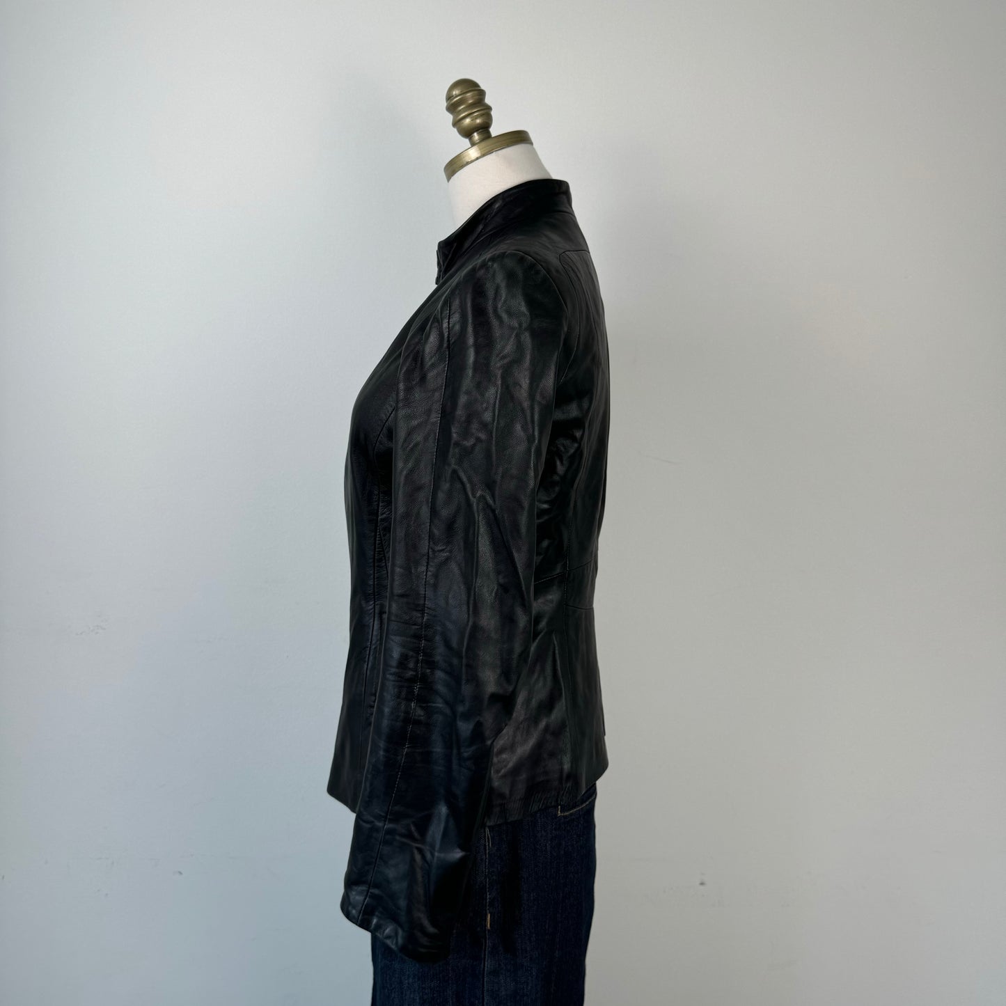 Danier Fitted Black Genuine Leather Jacket