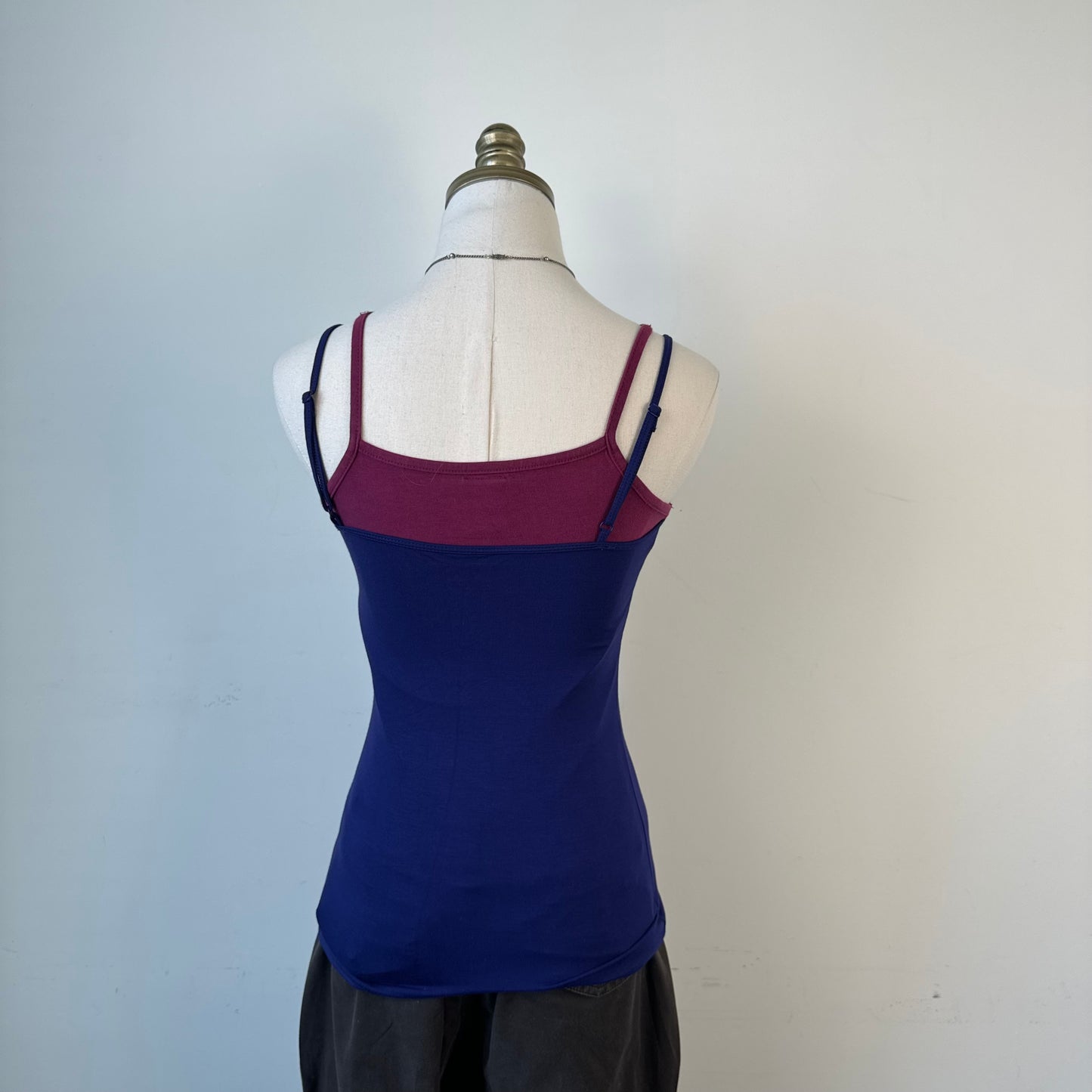 Le Chateau Dark Purple Fitted Slinky Tank Top