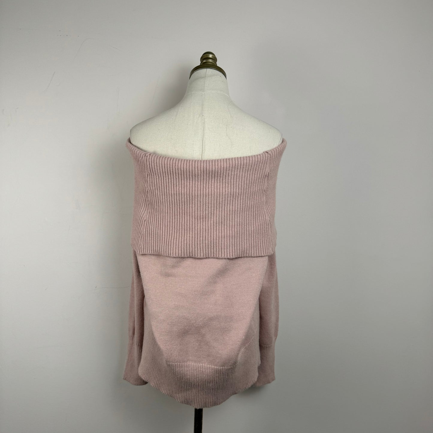 Baby Pink Off The Shoulder Knit Sweater