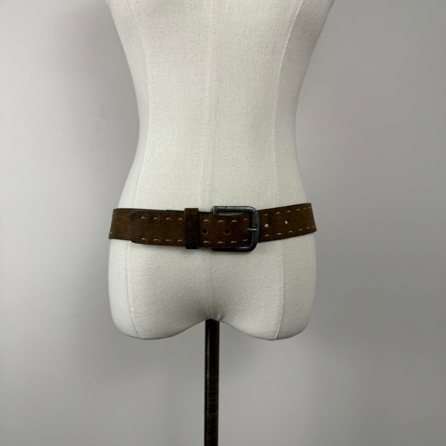 Vintage Faded Brown Leather Belt