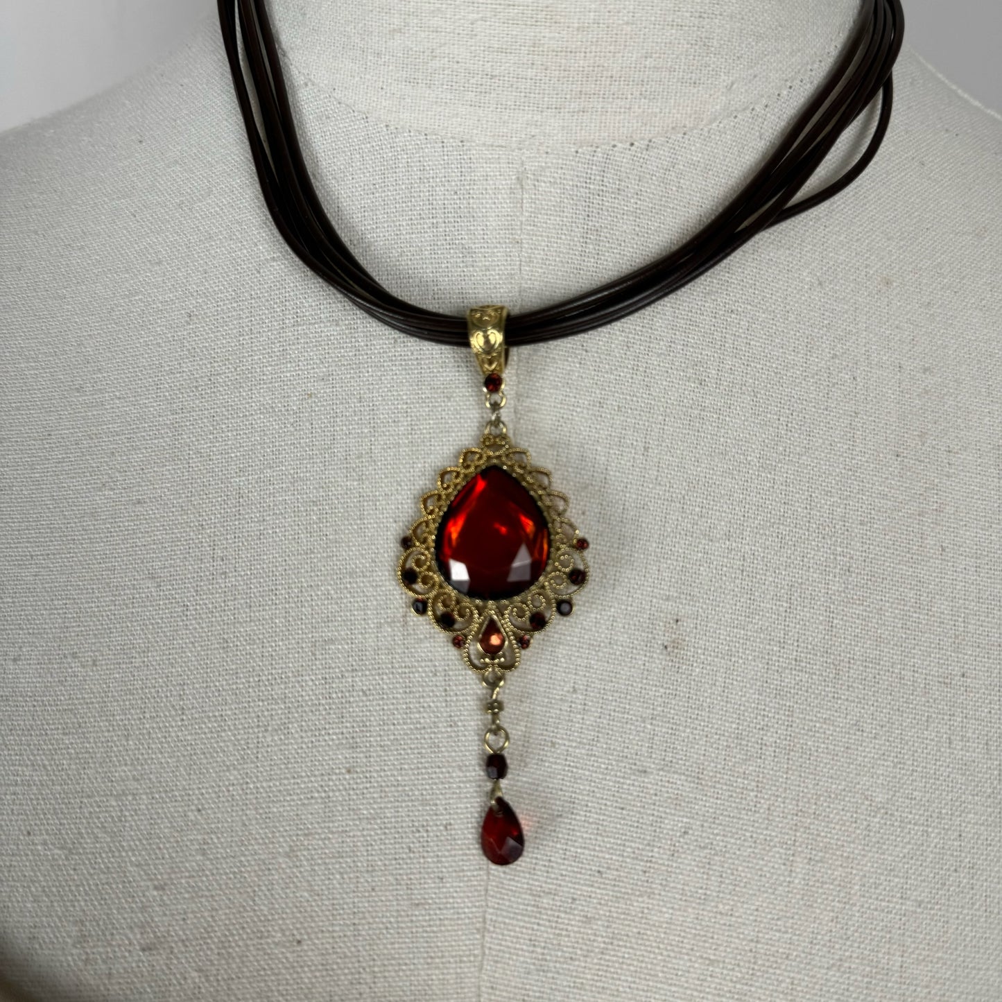 Vintage Auburn Gem Necklace