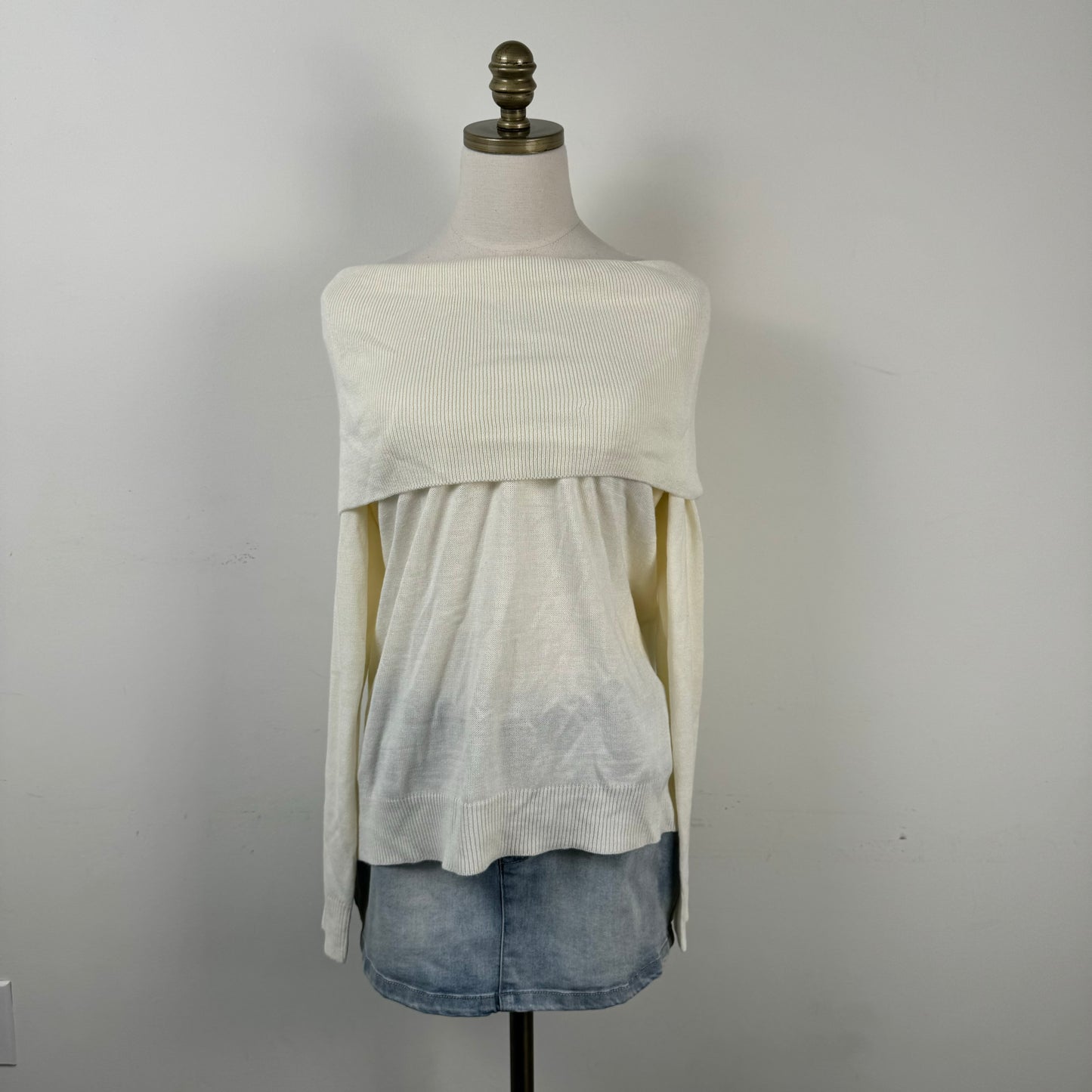 Cream Off Shoulder Sweater