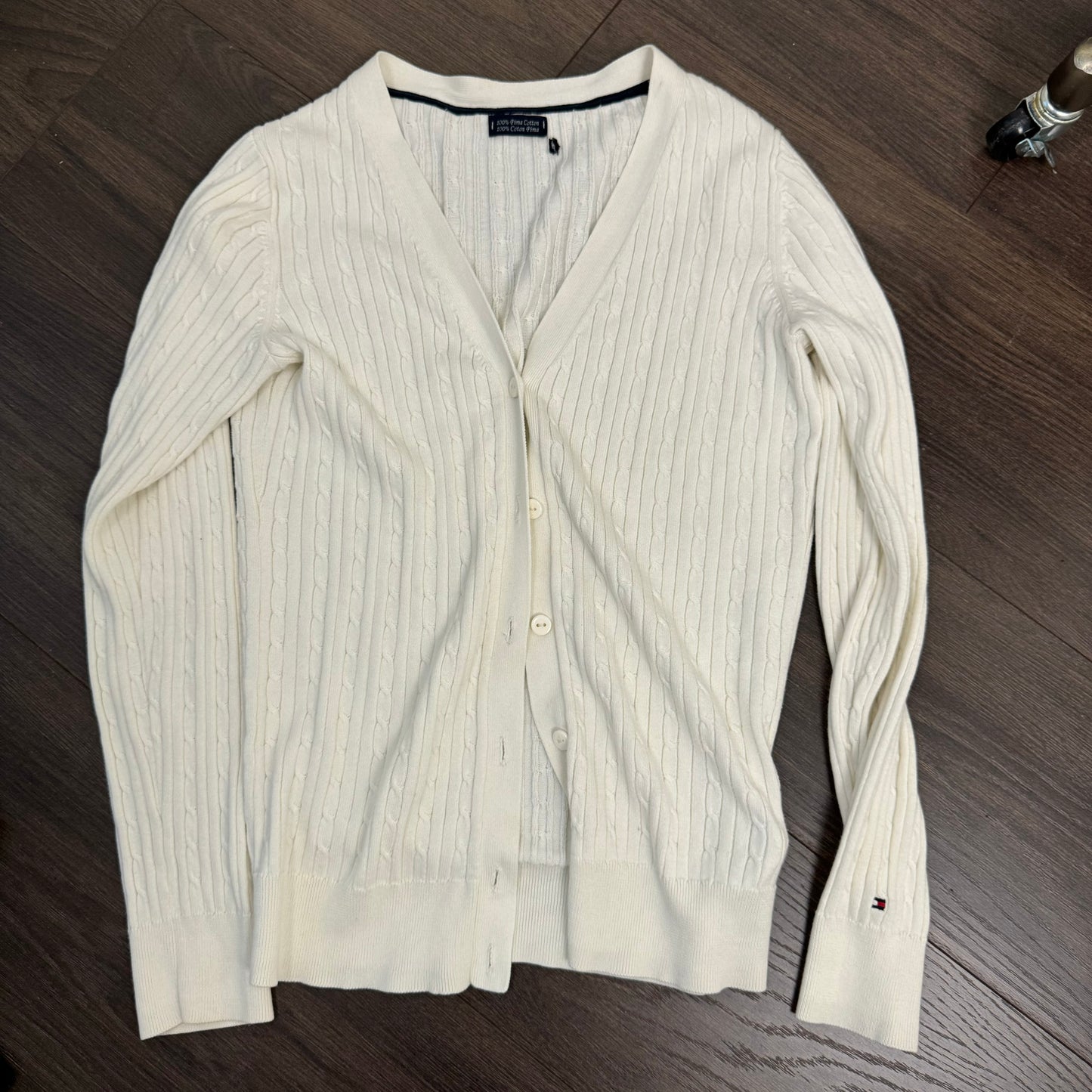 Tommy Cable Knit Fitted Cardigan