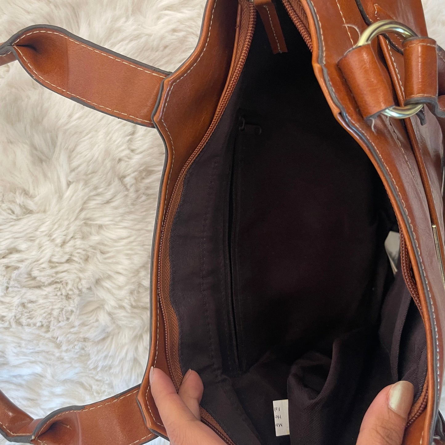 Vintage Tan Leather Shoulder Bag