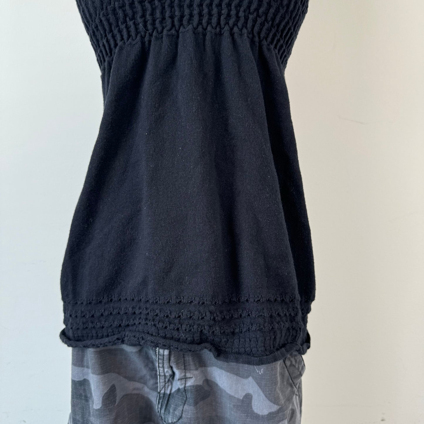 Black Knit Babydoll Top