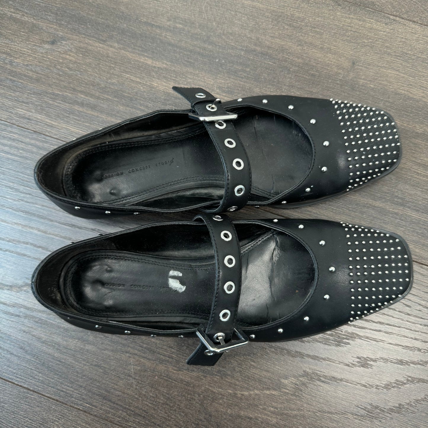 Black Studded Ballet Flats (US 7.5/8)