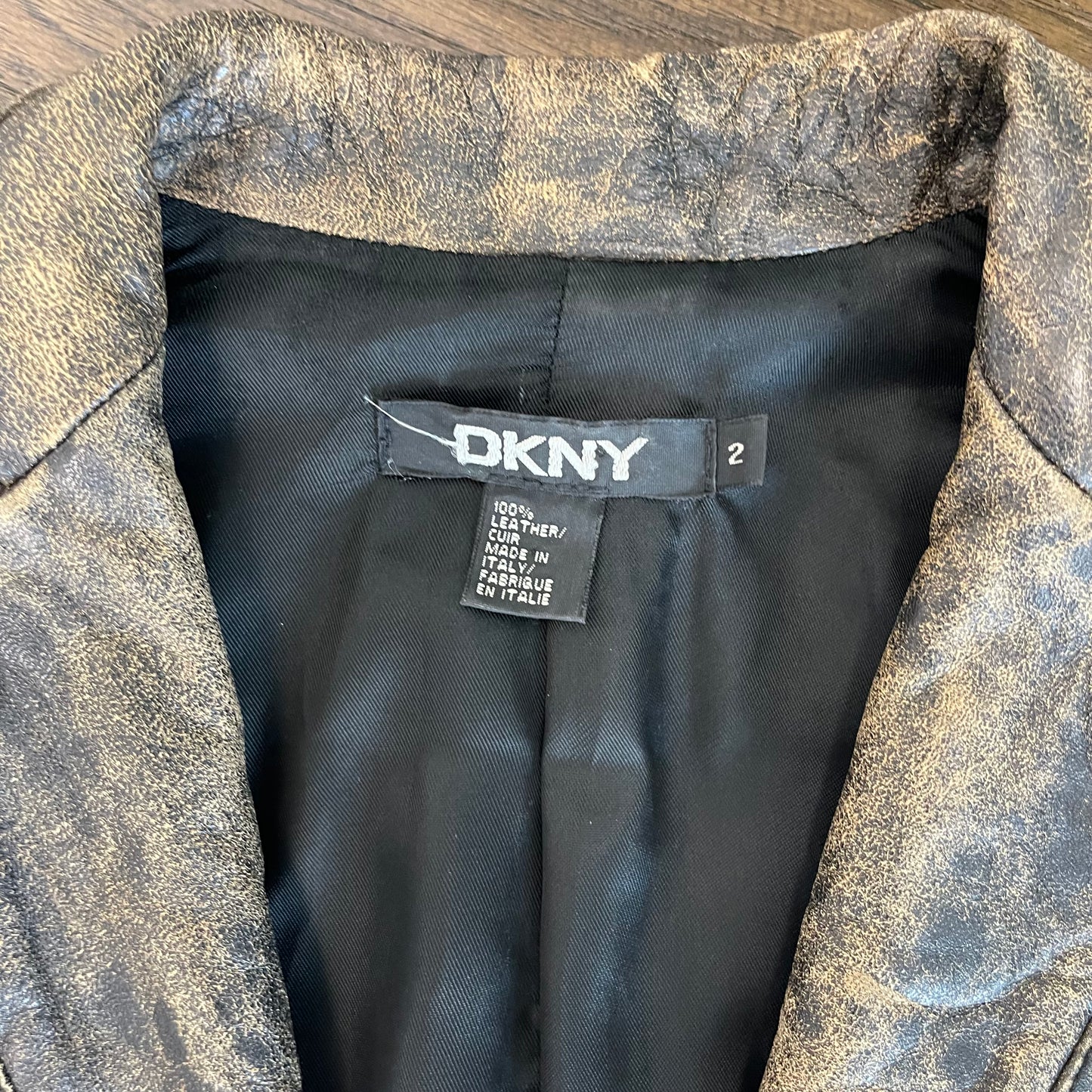 Vintage DKNY Distressed Leather Jacket