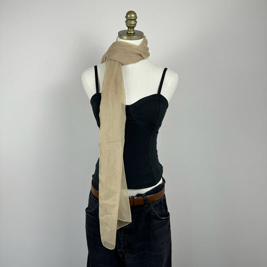 Chiffon Sheer Beige Scarf