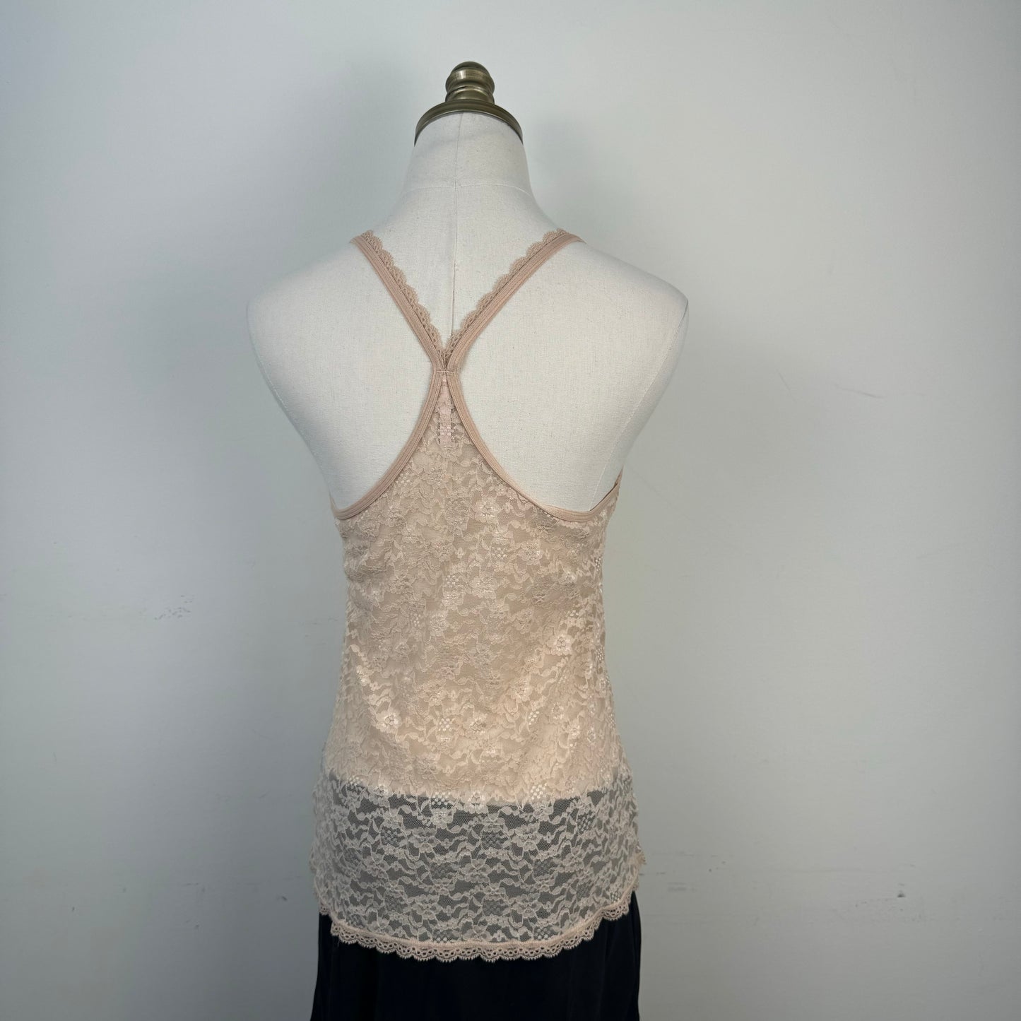 Pink Lace Racer Back Tank Top