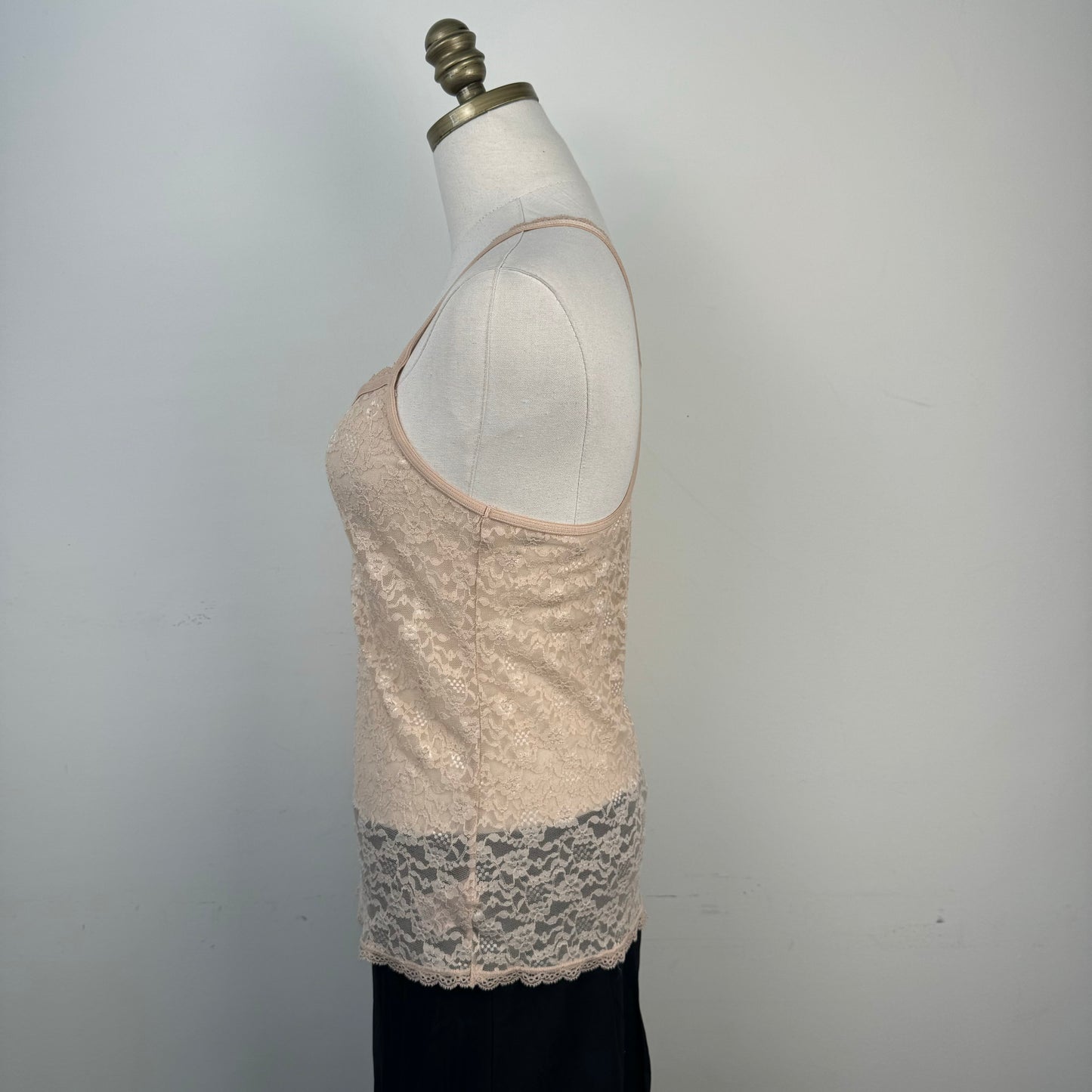 Pink Lace Racer Back Tank Top
