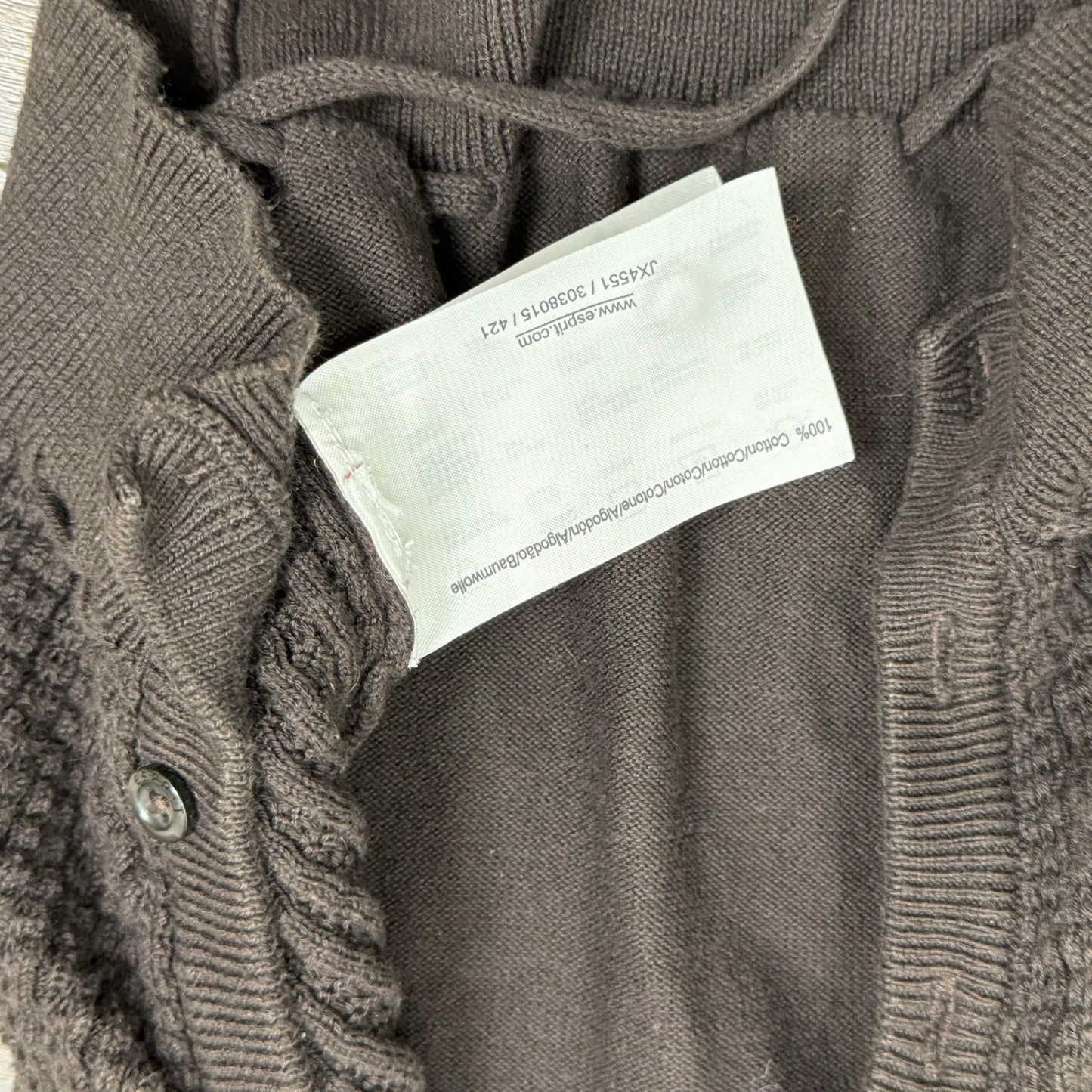 Esprit Brown Fitted Button Up Cardigan
