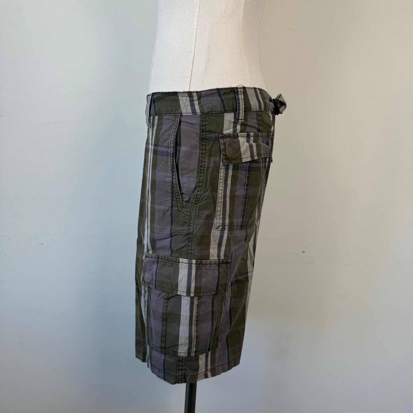 Brown/Olive Plaid Bermuda Shorts