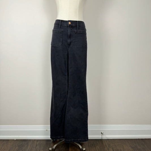 Faded Black Flared Bootcut Jeans