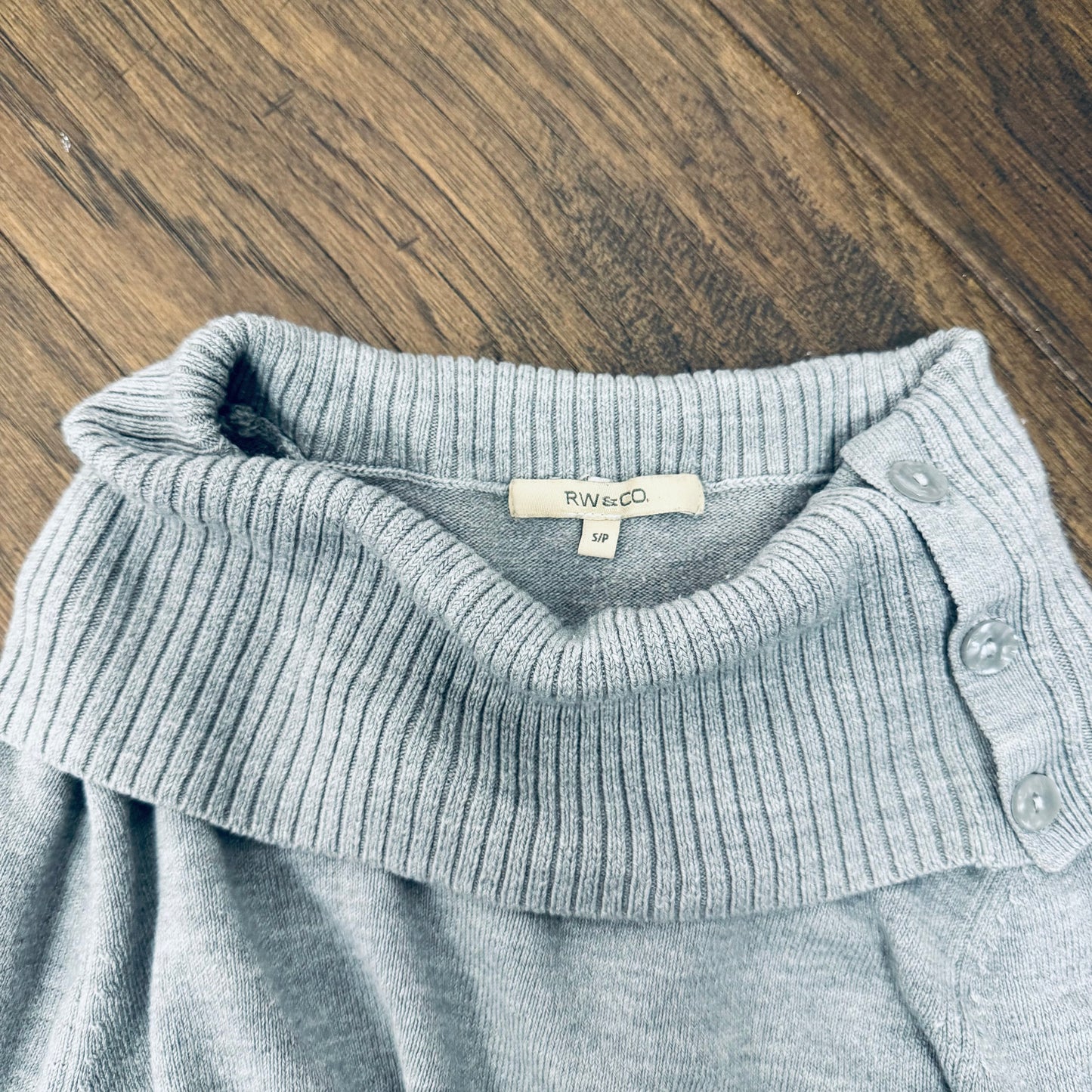 Vintage Grey Boat Neck / Off Shoulder Sweater