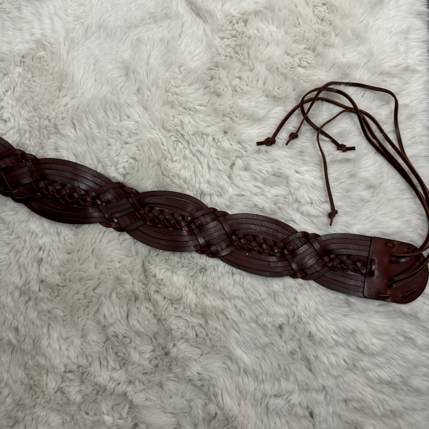 Vintage Chunky Brown Leather Belt