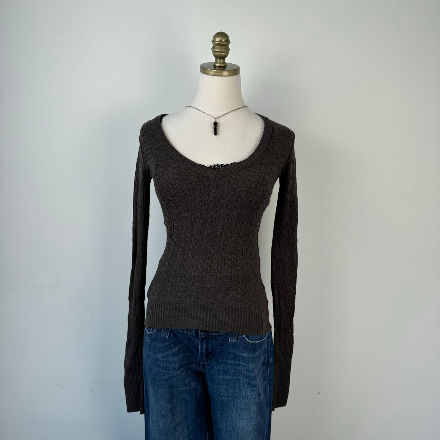 Fitted Rory Cable Knit Sweater