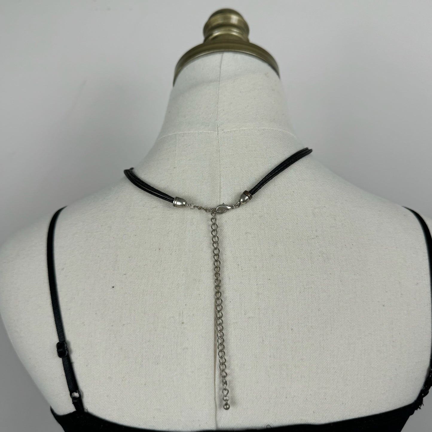 Vintage Black Gem Antique Silver Necklace