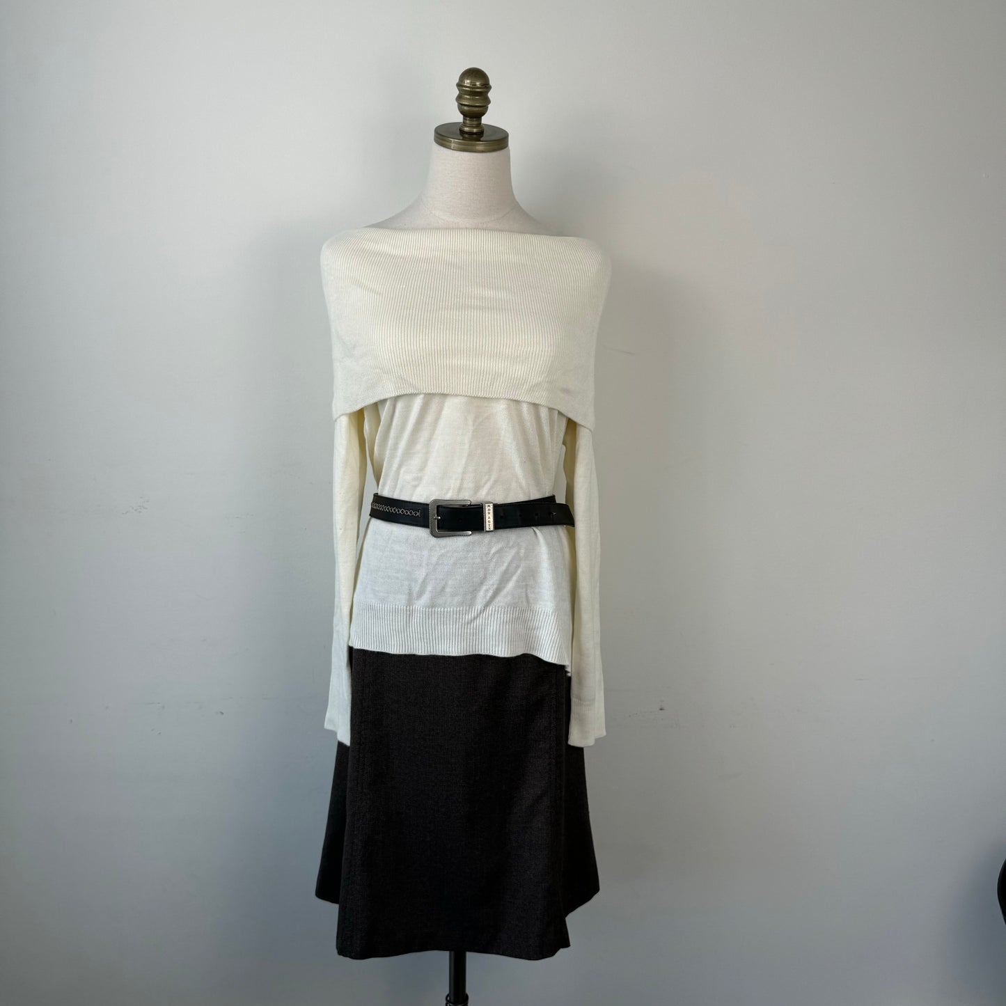 Cream Off The Shoulder Sweater