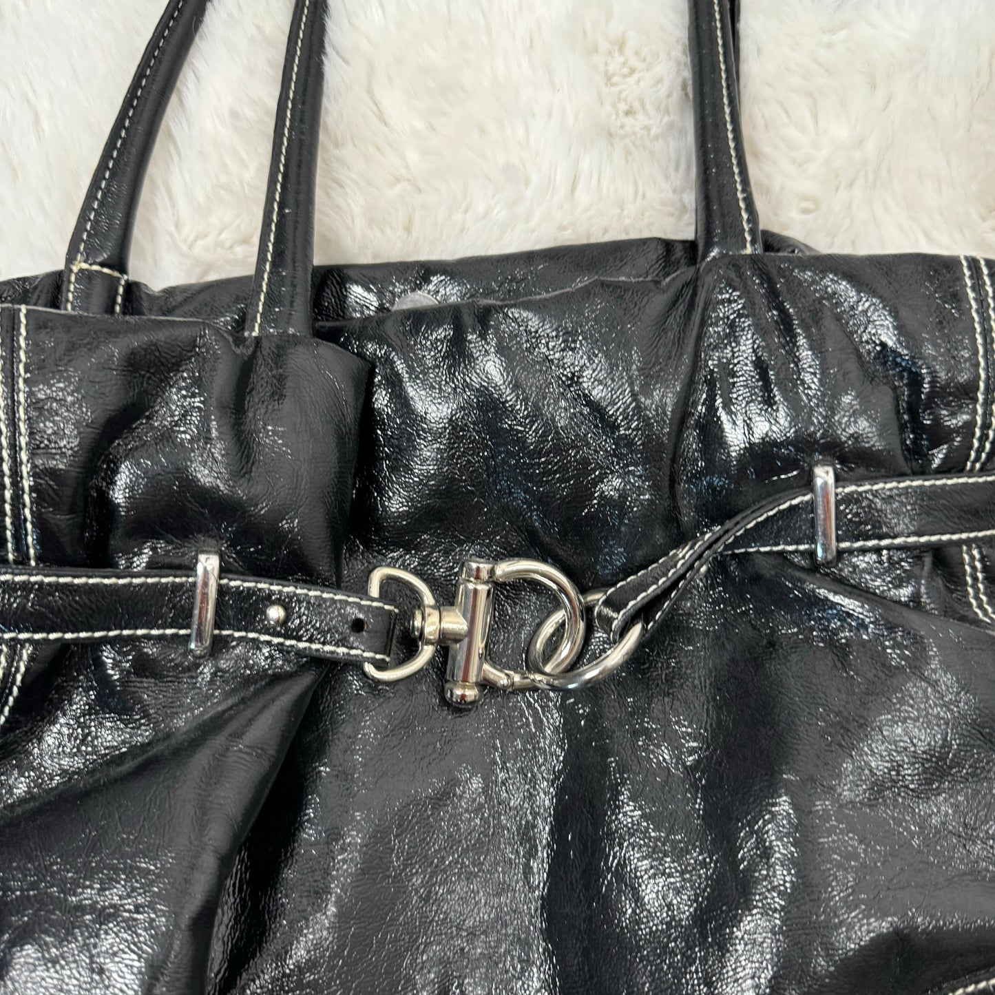 Black Silver Buckle Shoulder Bag