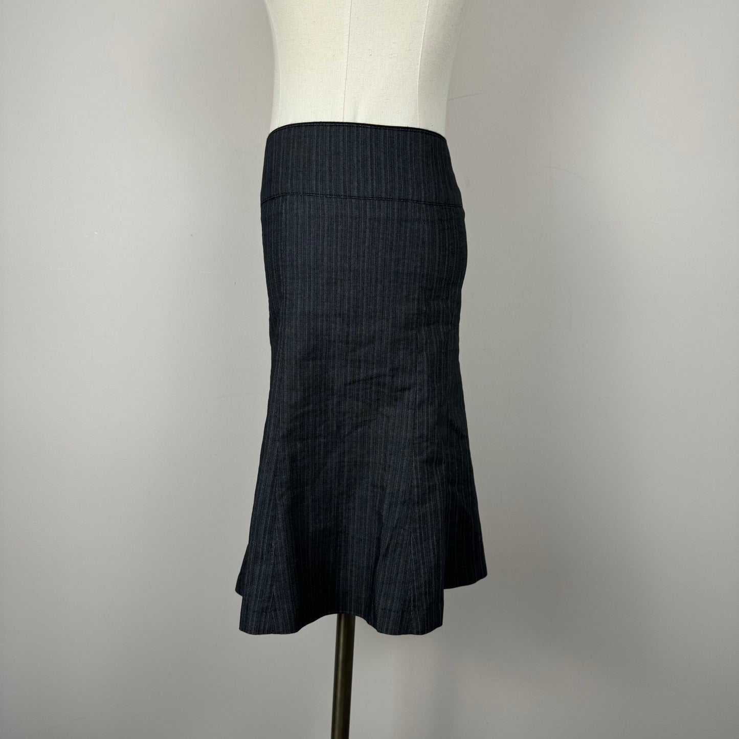 Vintage Pinstripe Midi Skirt