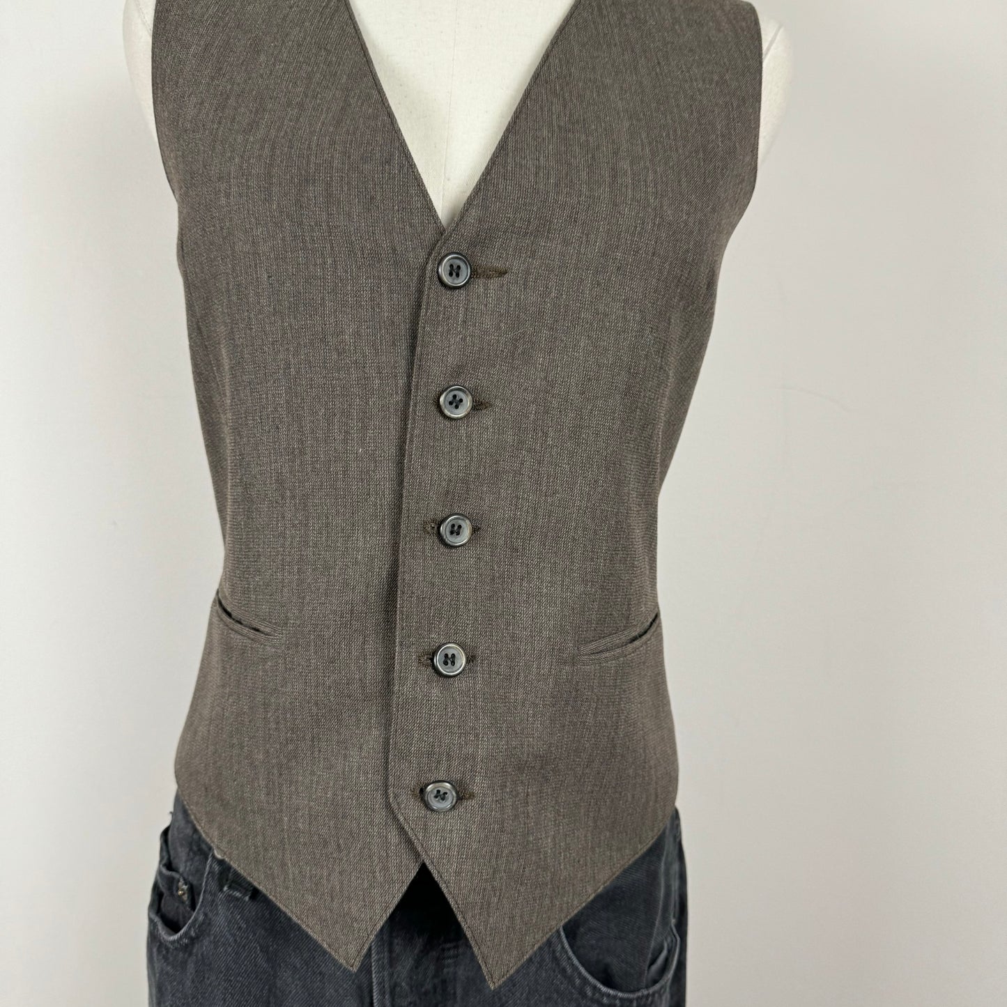 Brown Button Up Vest