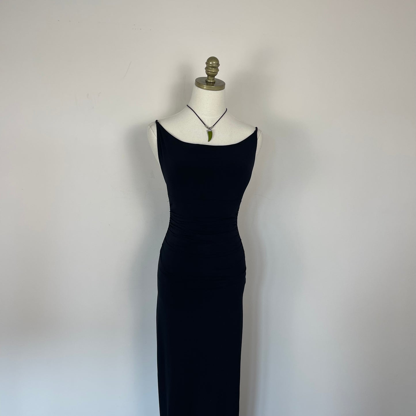 Vintage Black Column Maxi Dress