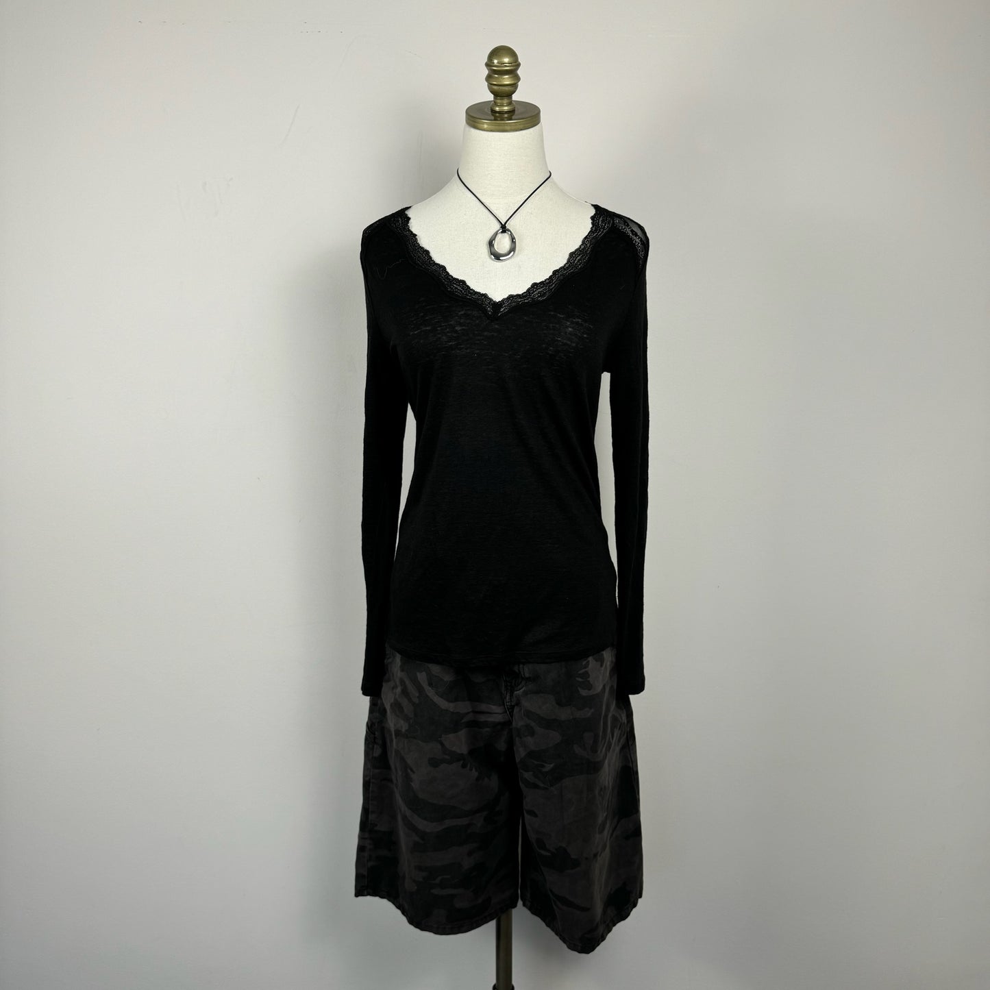 Off The Shoulder Lace Trim Sweater