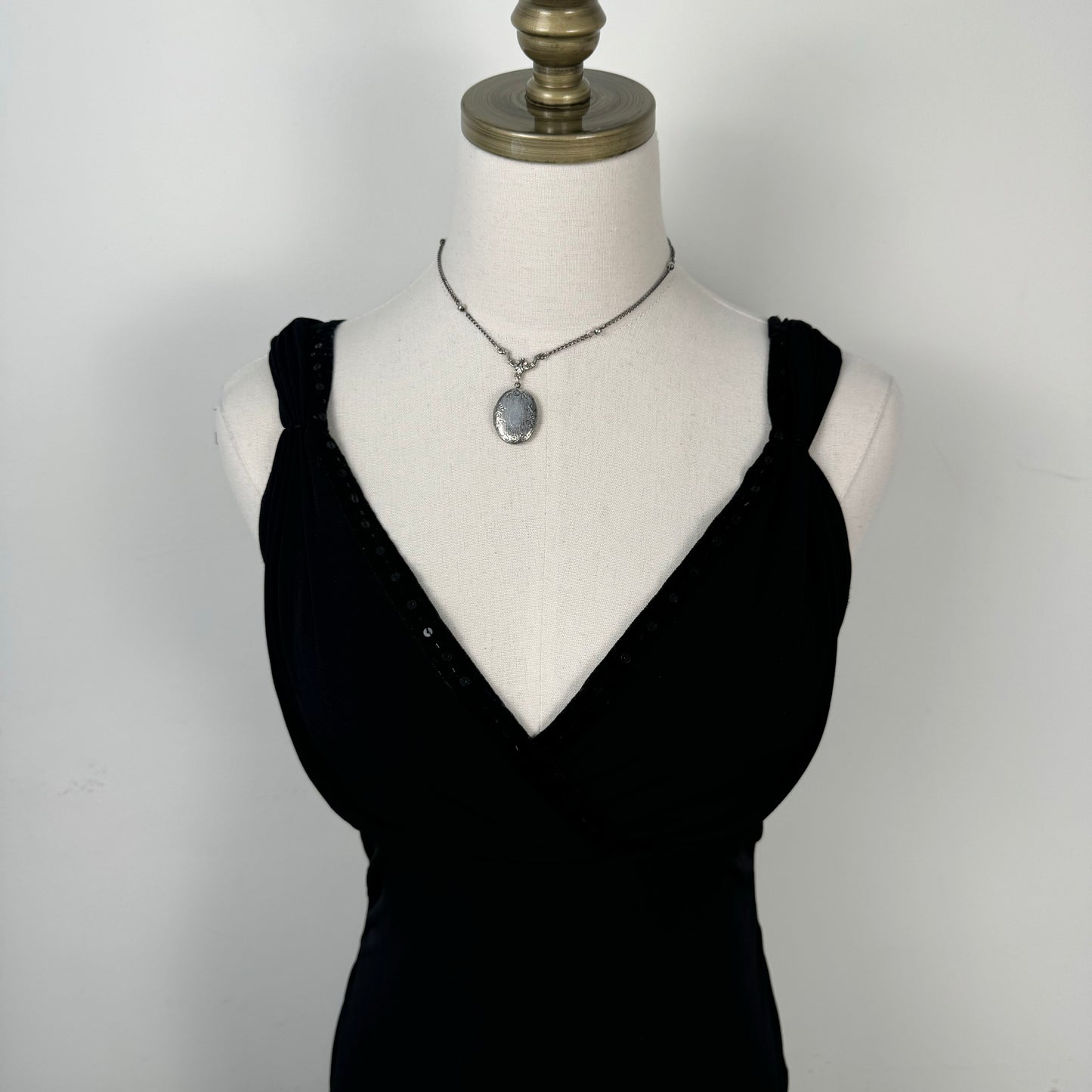 Vintage Black Babydoll Midi Dress