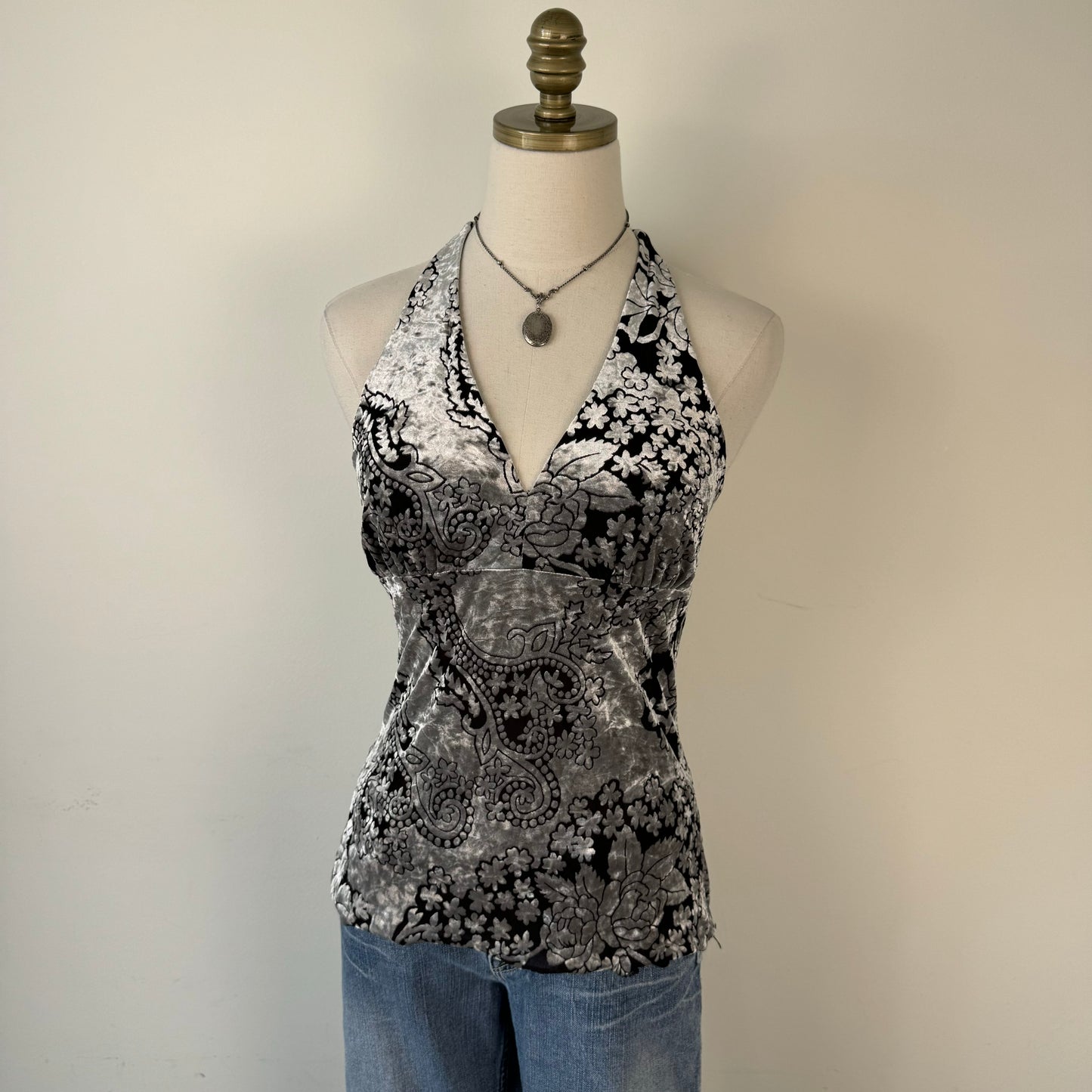 Y2K Velvet Halter Top