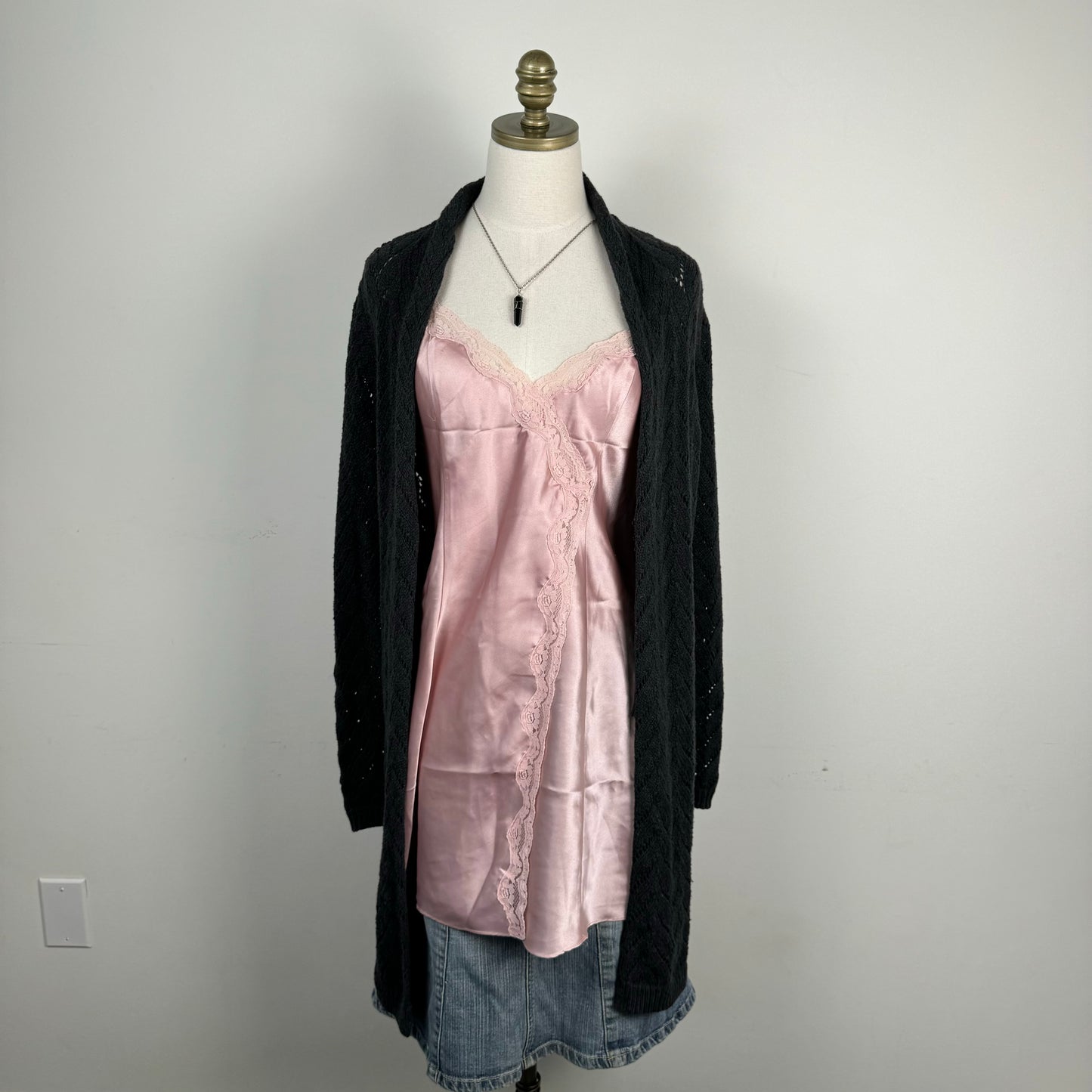 Open Front Tie Up Maxi Cardigan