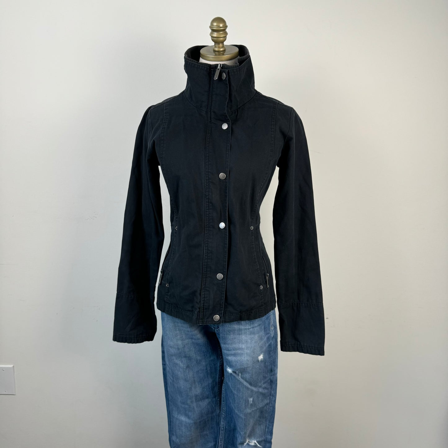 Black Fitted Zip Up Jacket