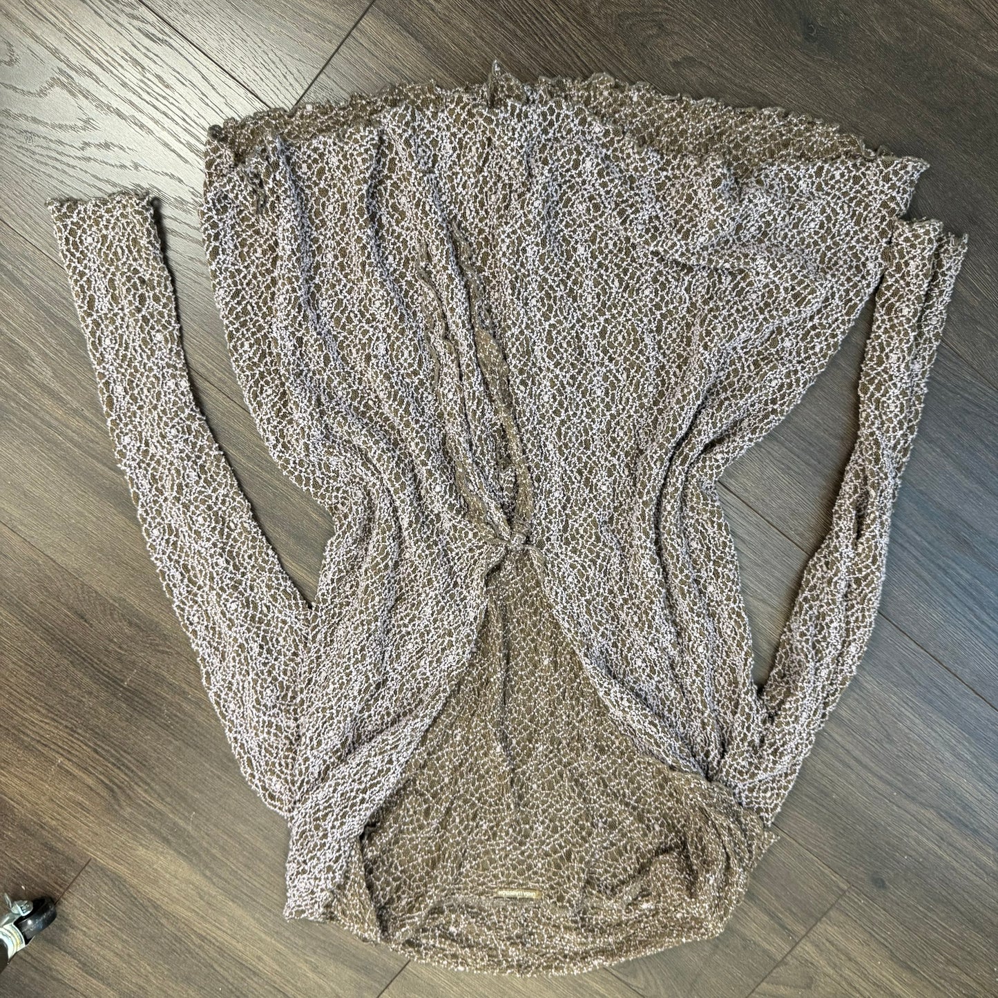 Fairy Mesh Lace Open Front Tie Up Cardigan