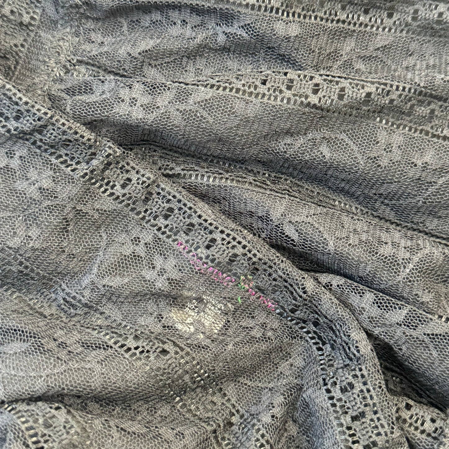 Black Lace Mesh Overlay Midi Skirt