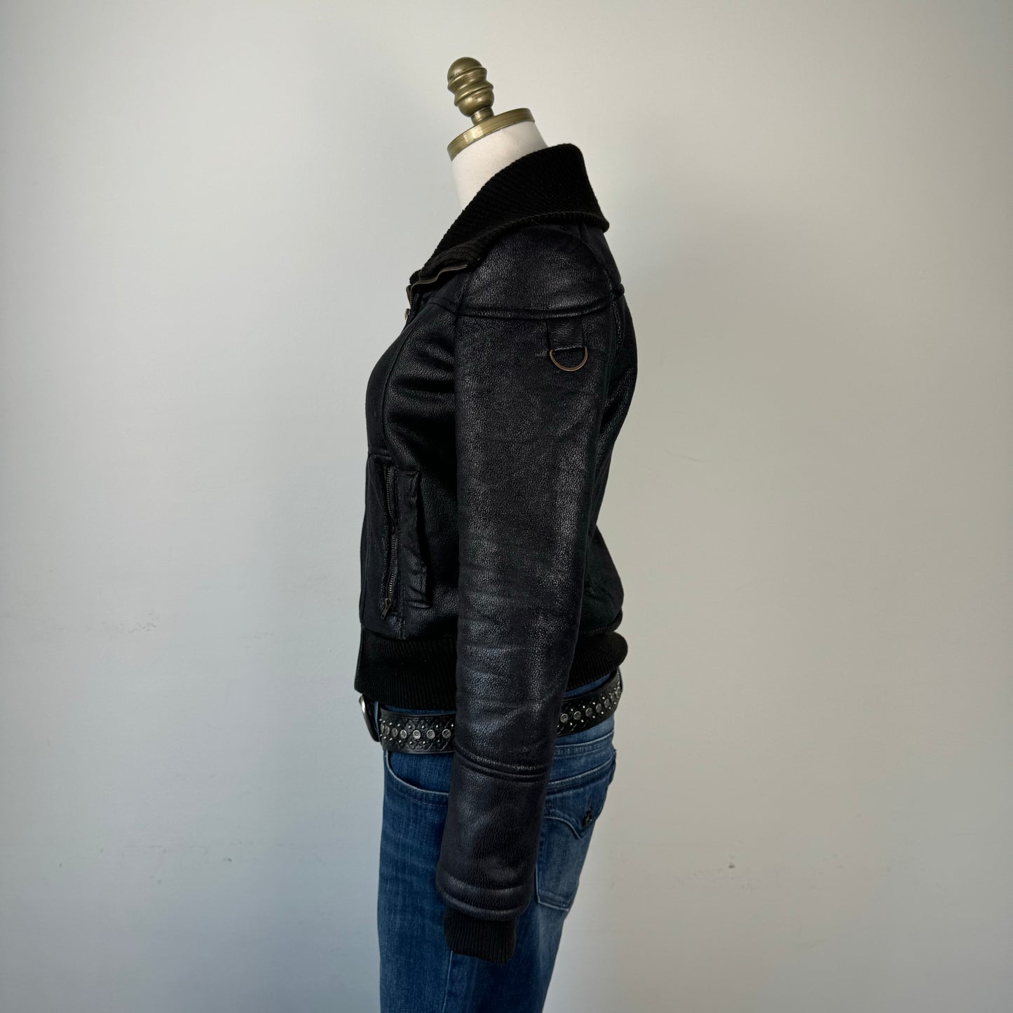 Fitted Faux Suede Jacket