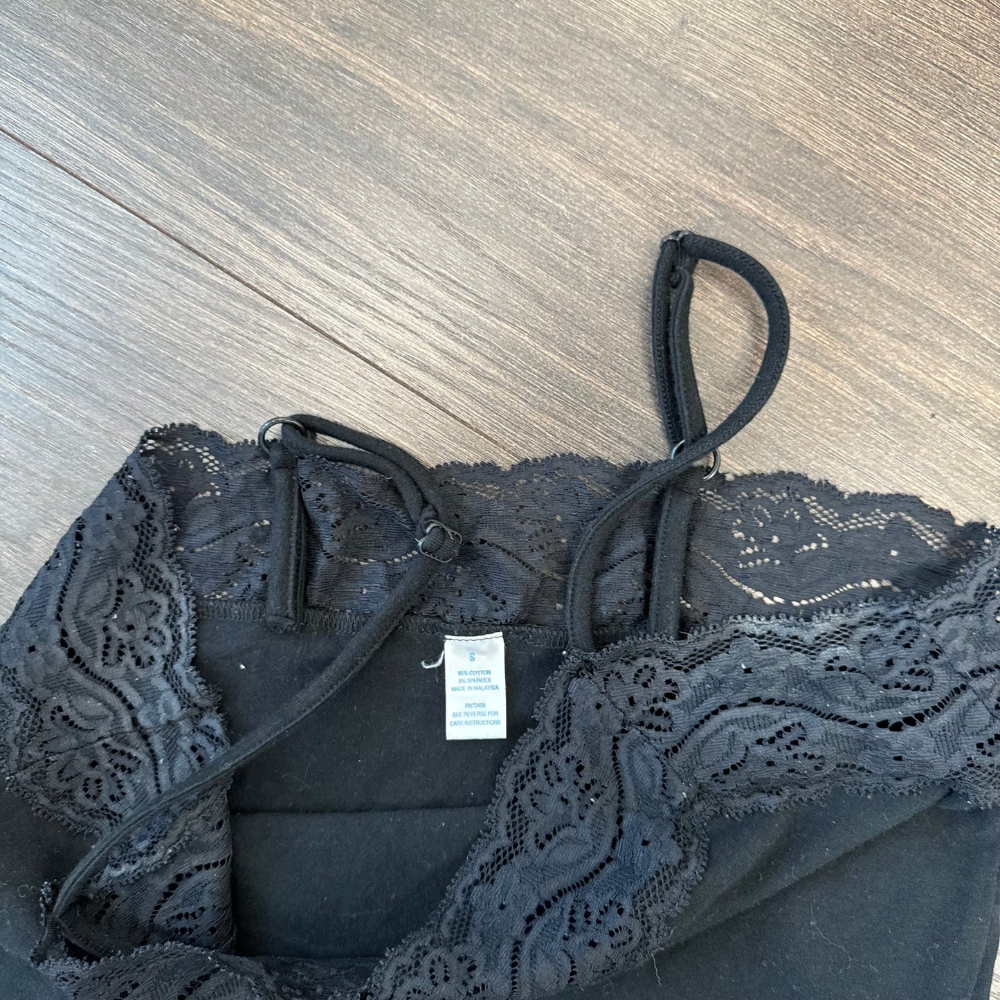 Black Lace Trim Cami Top