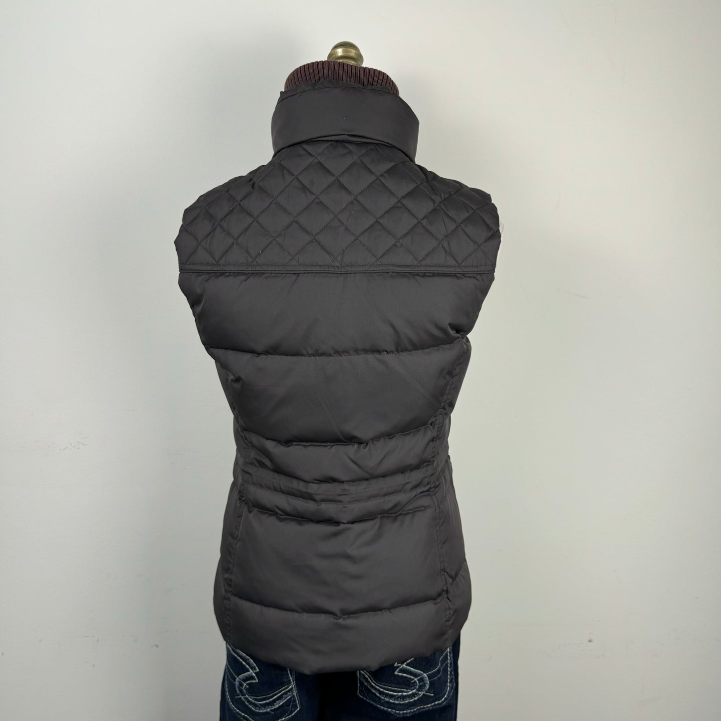 Esprit Brown Zip Up Fitted Puffer Vest