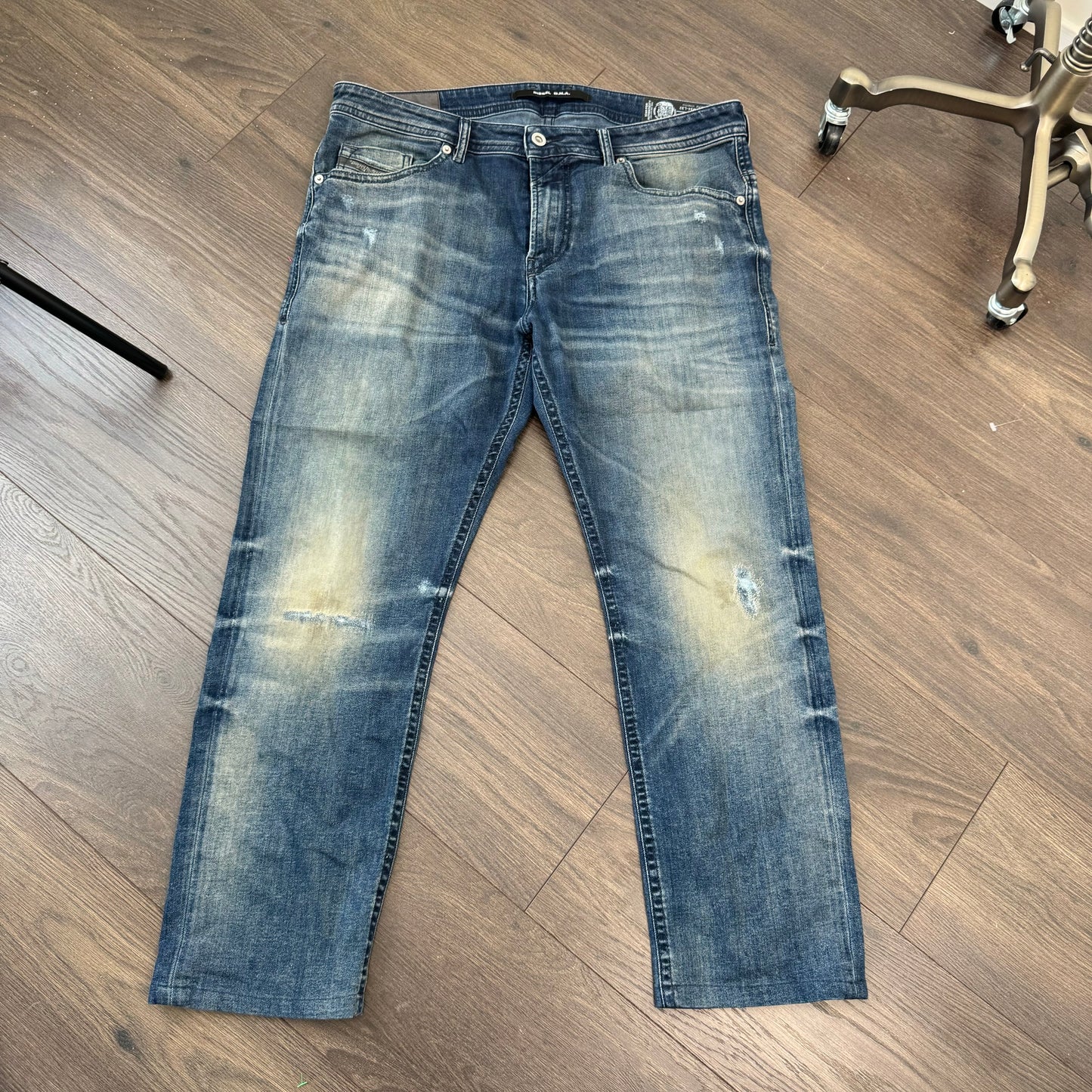 Diesel Faded Dark Wash Low Rise Jeans