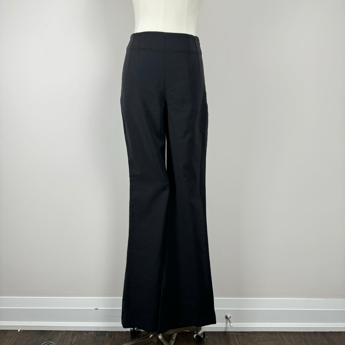 Black Flared Low Rise Office Siren Trousers