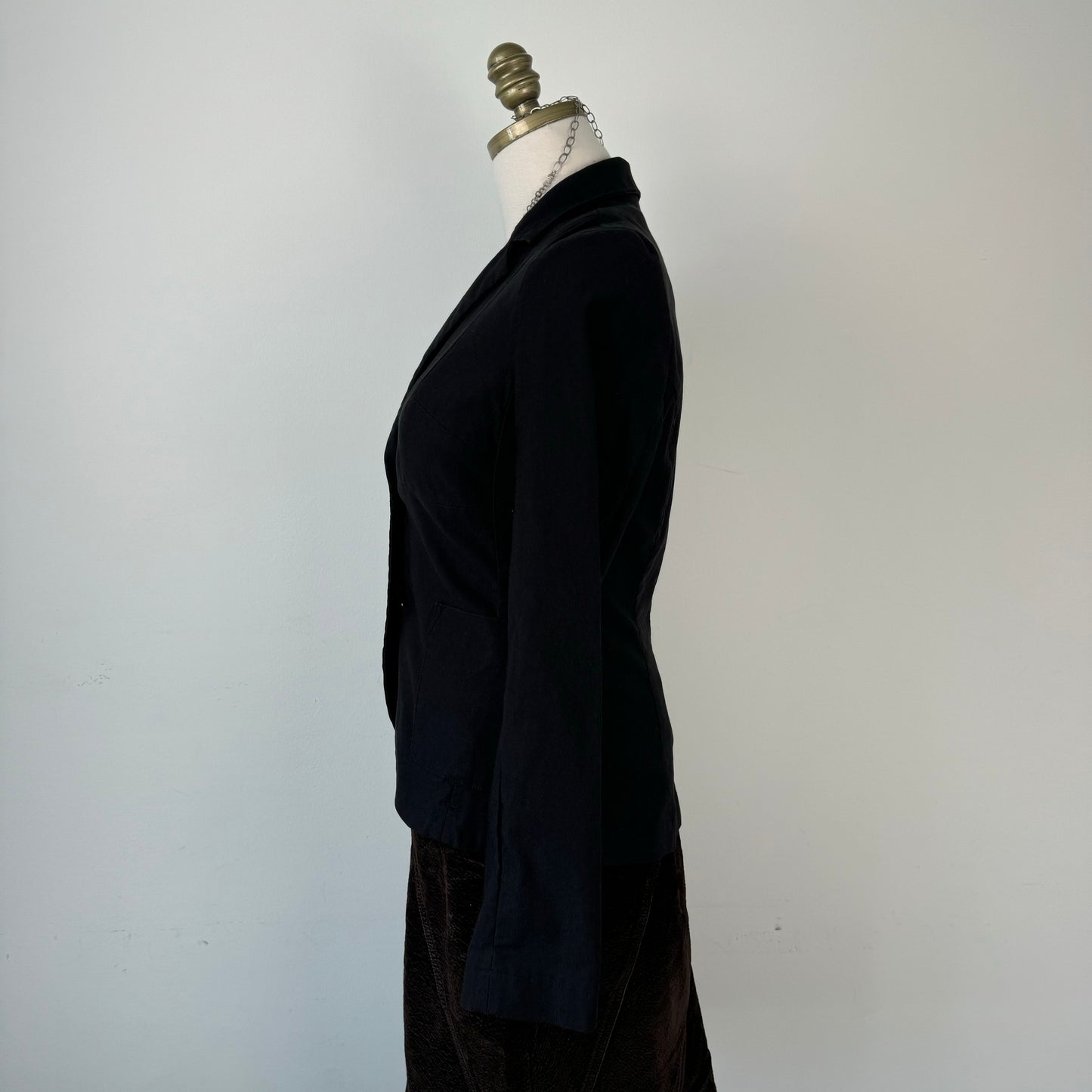 Vintage Black Fitted Button Up Blazer