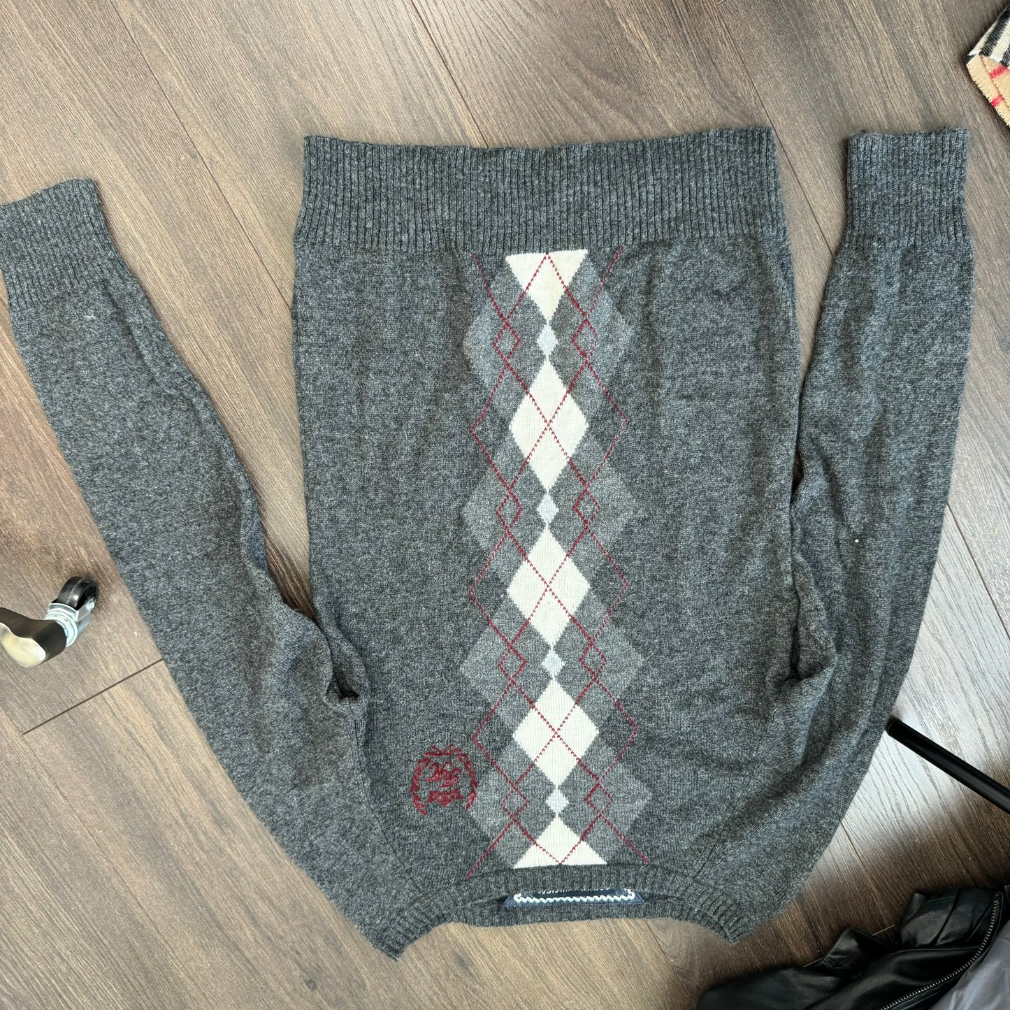 Preppy Argyle Boat Neck Sweater