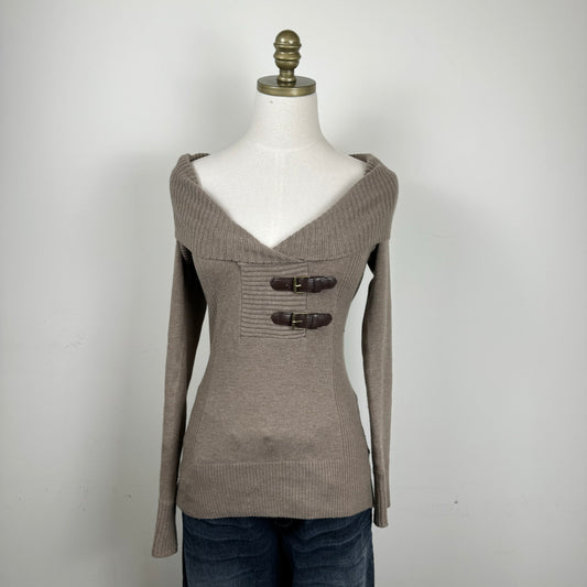 Le Chateau Buckled Knit Sweater