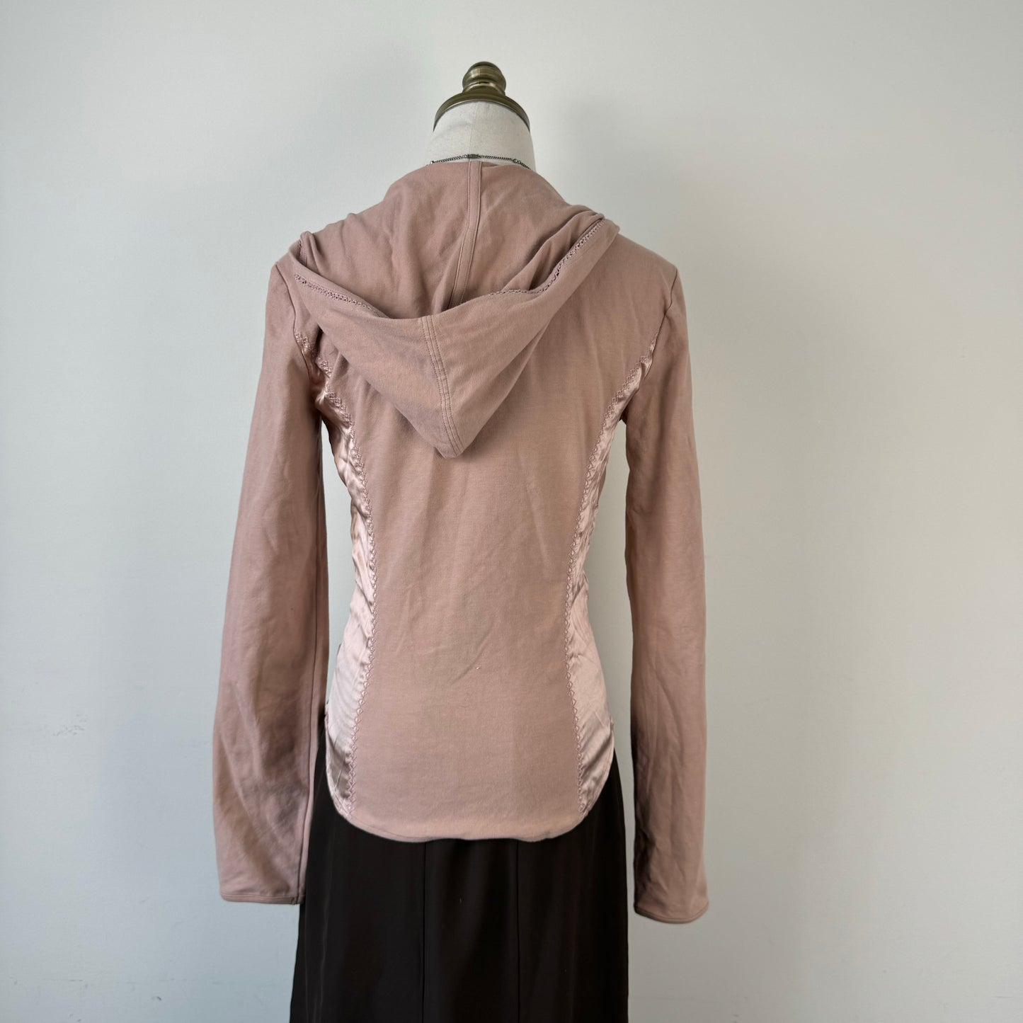 Rosy Pink Fitted Zip Up Sweater
