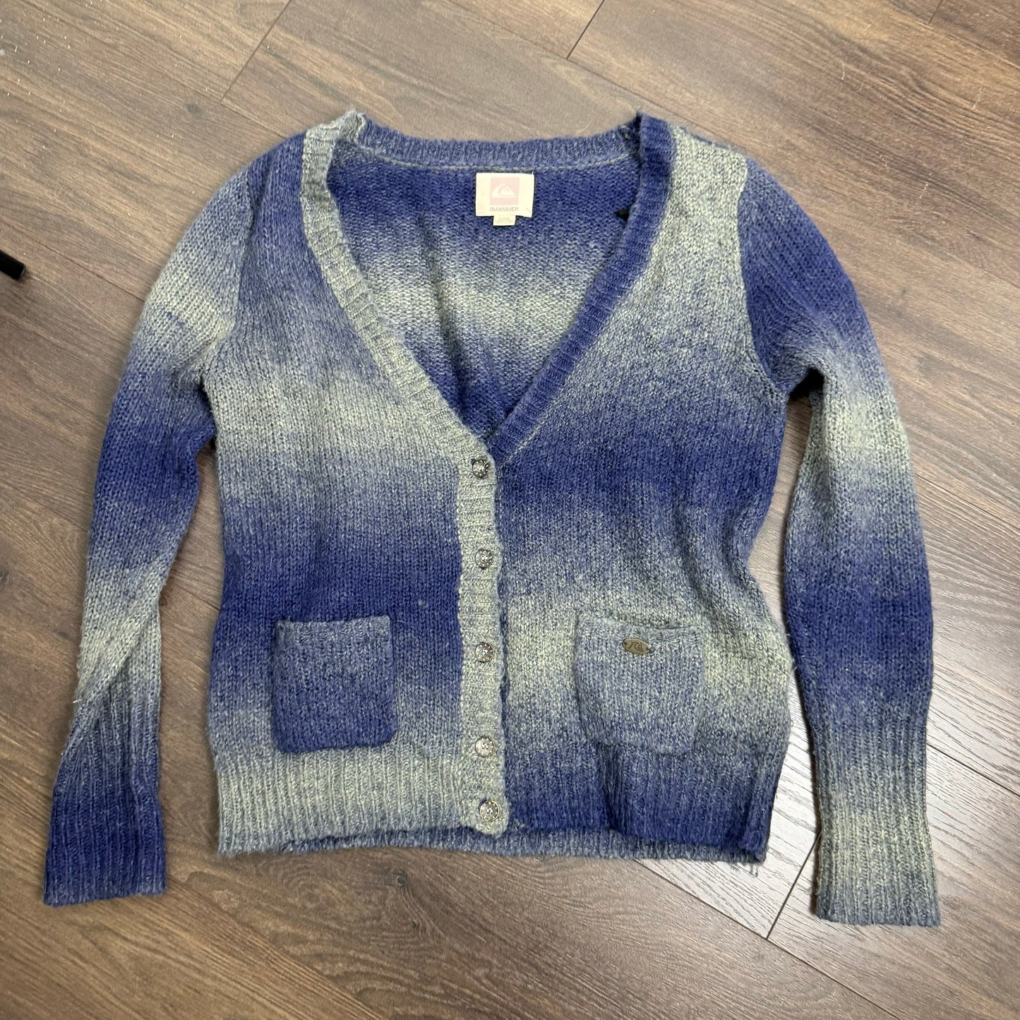 Soft Ombre Gradient Knit Button Up Cardigan